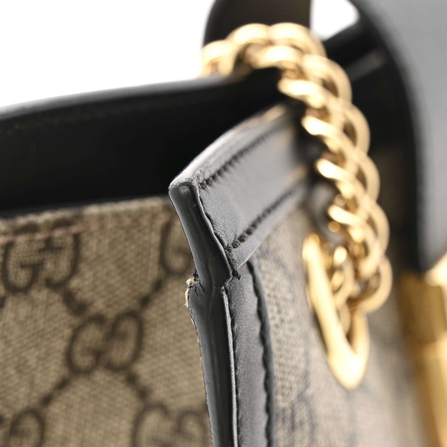 GG Supreme Monogram Small Padlock Tote Black