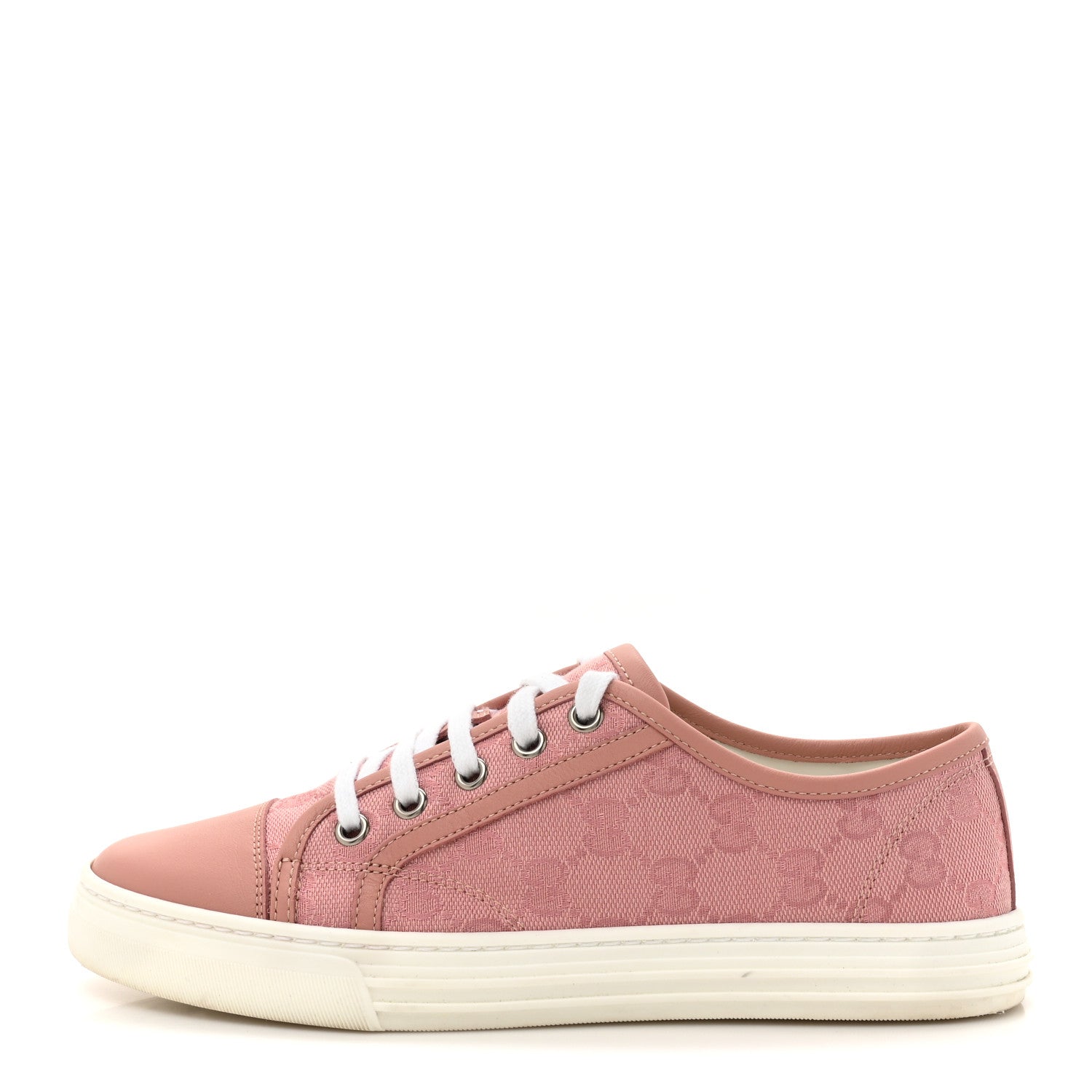 GG Monogram Calfskin Womens Low Top Sneakers 36.5 Pink Soft Pink