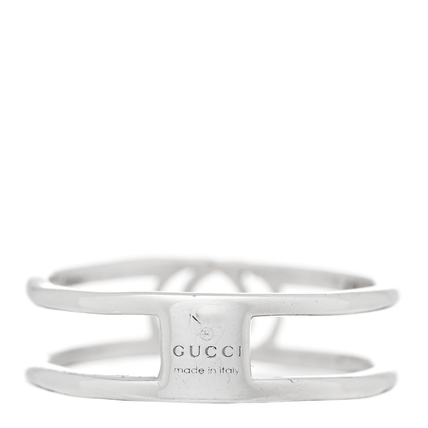 Sterling Silver 6mm Interlocking G Open Band Ring 56 7.5