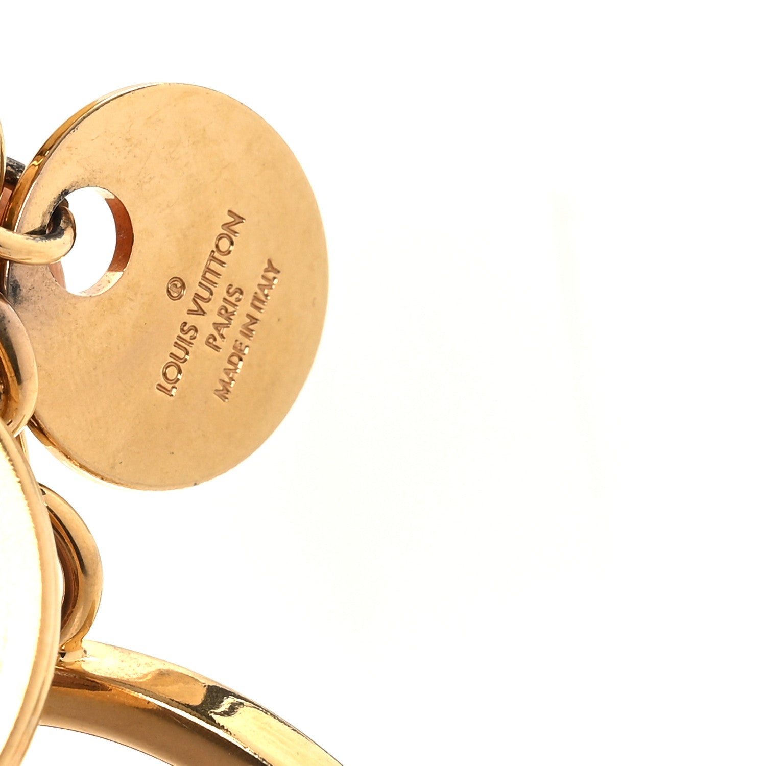 LV Circle Bag Charm Key Holder Gold