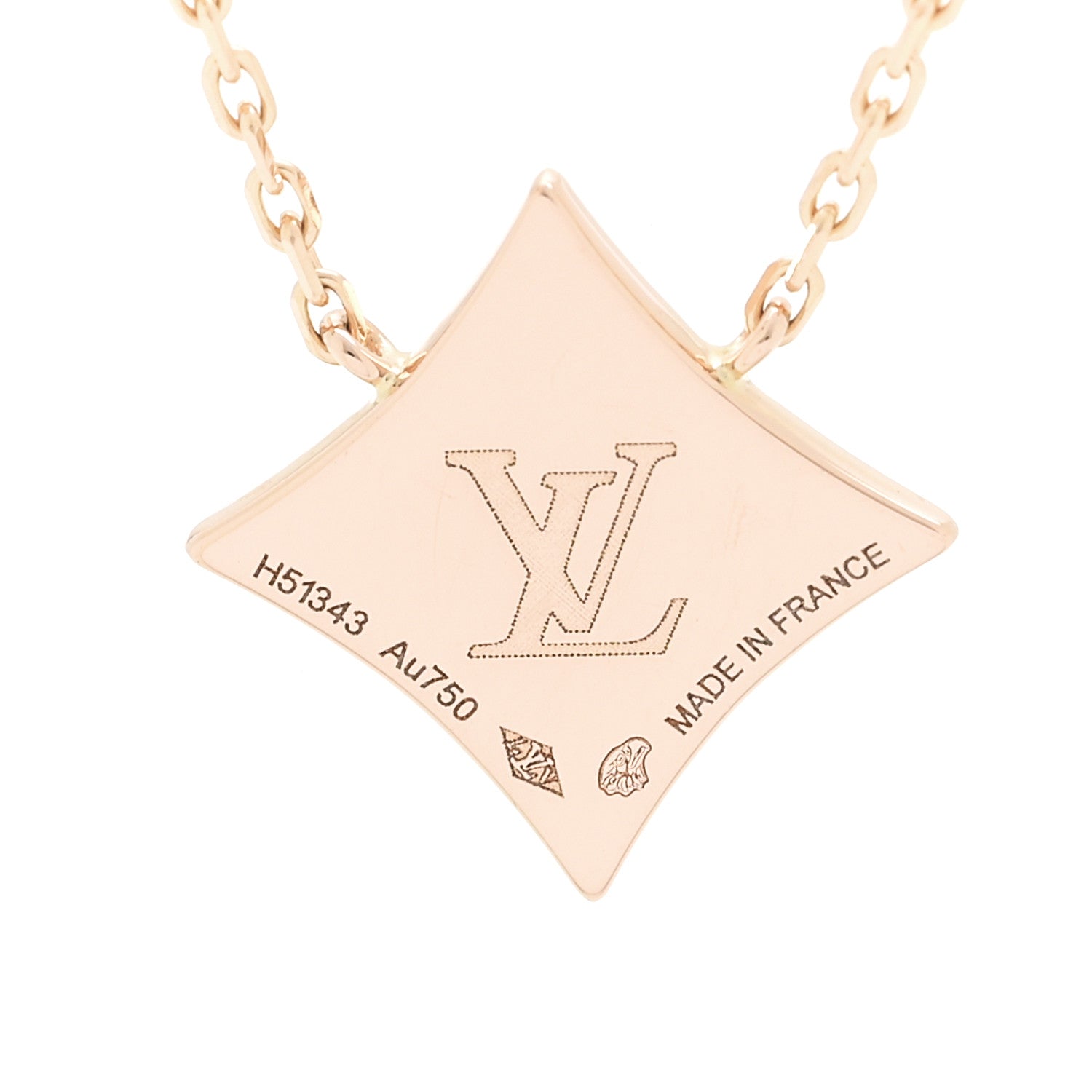 18K Pink Gold Diamond Pink Mother of Pearl Color Blossom BB Star Pendant Necklace