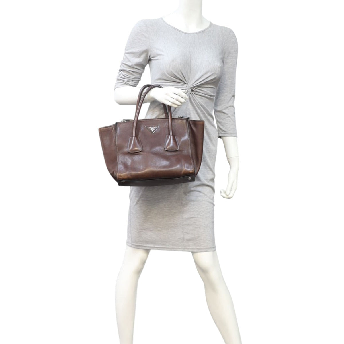 Prada Twin Pocket Glace Calfskin Tote