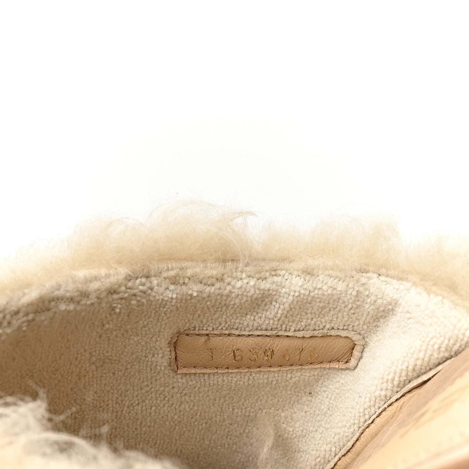 Shearling Lambskin Clogs 38 Beige