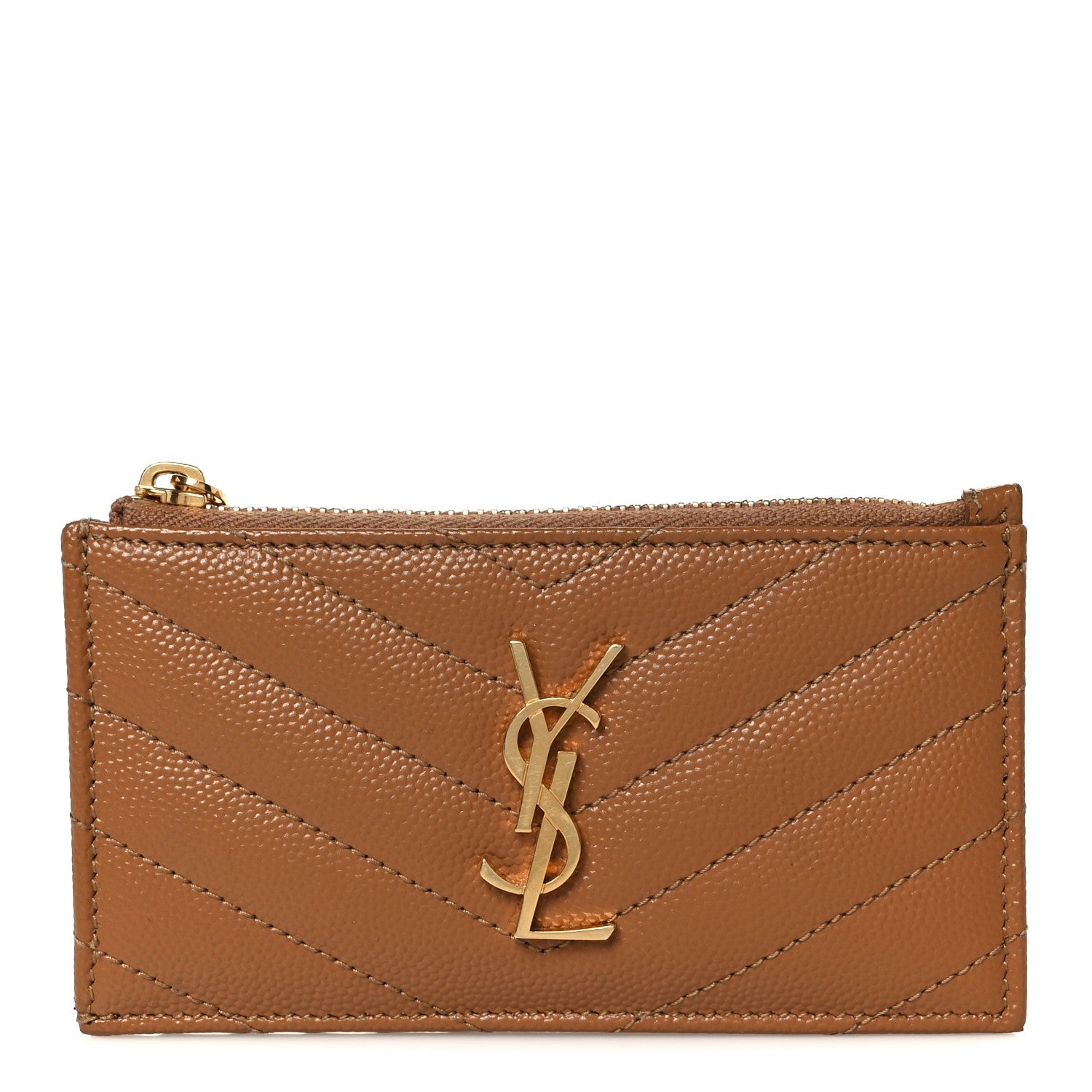 Monogram Grain de Poudre 5 Fragments Zip Pouch Card Holder Dark Natural
