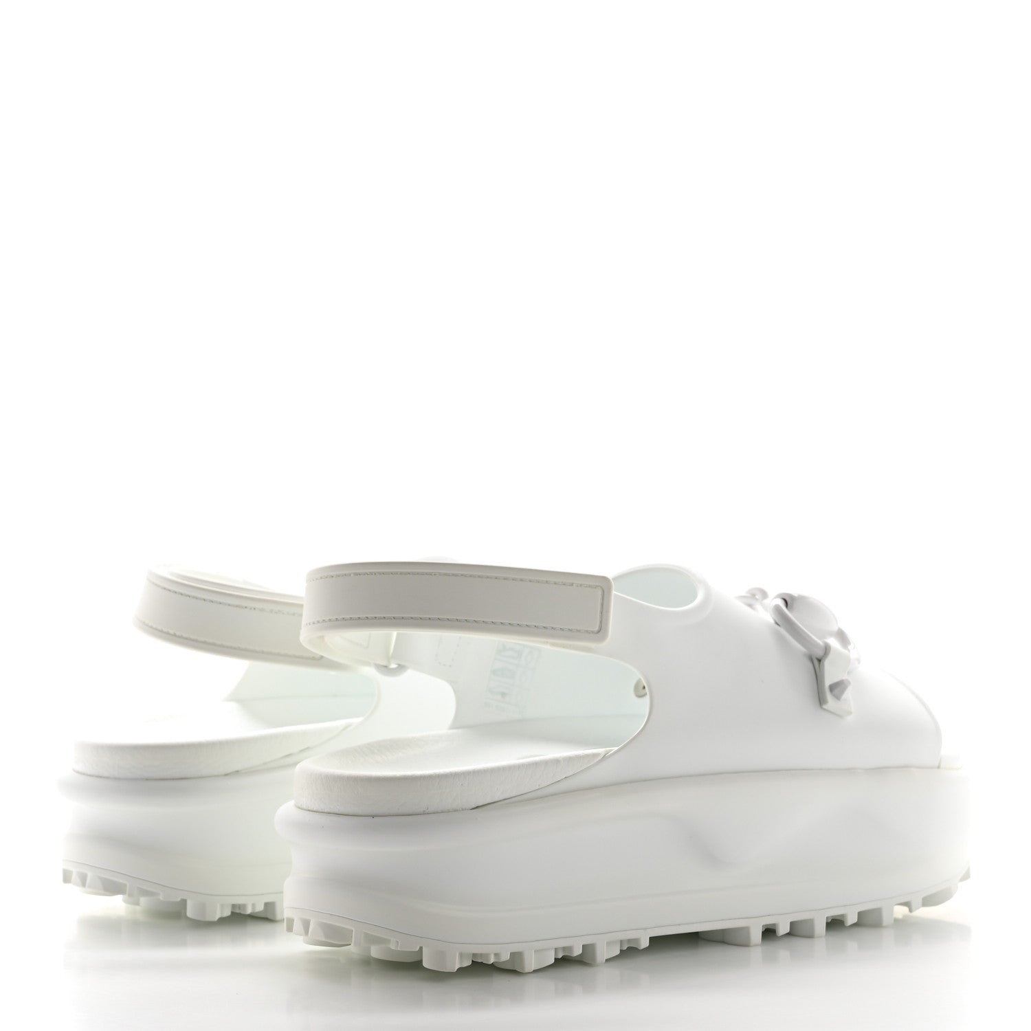 Soft Rubber Horsebit Touch Womens Strapped Sandals 38 Great White