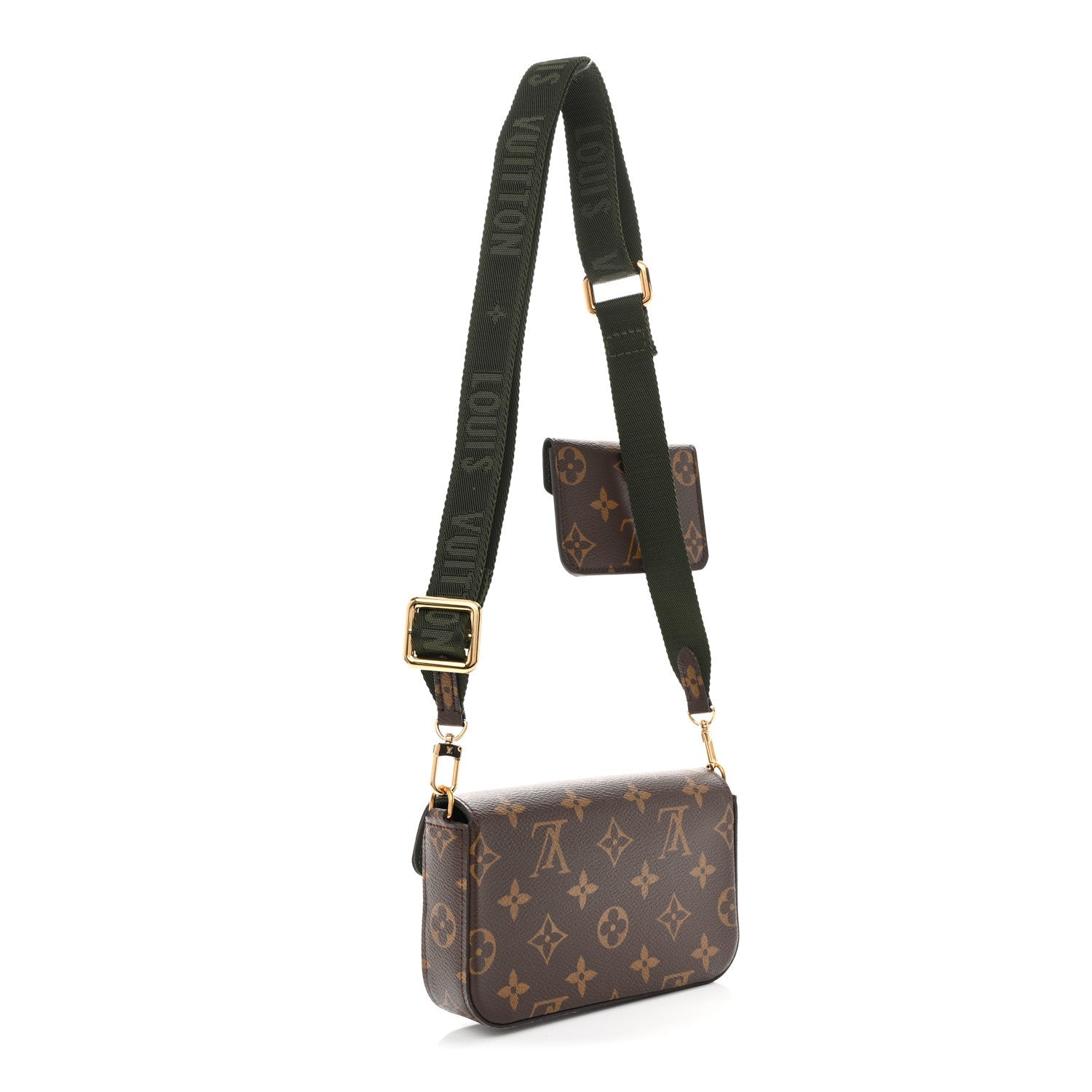 Monogram Felicie Strap & Go Kaki