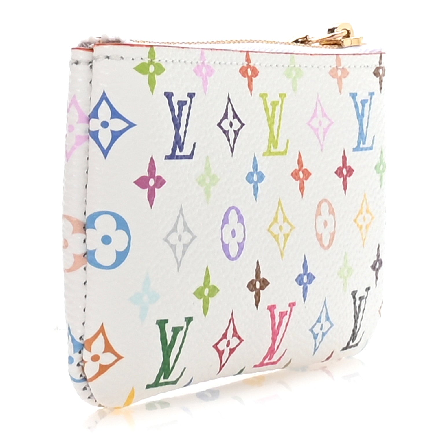 LV X TM Monogram Multicolor Key Pouch White