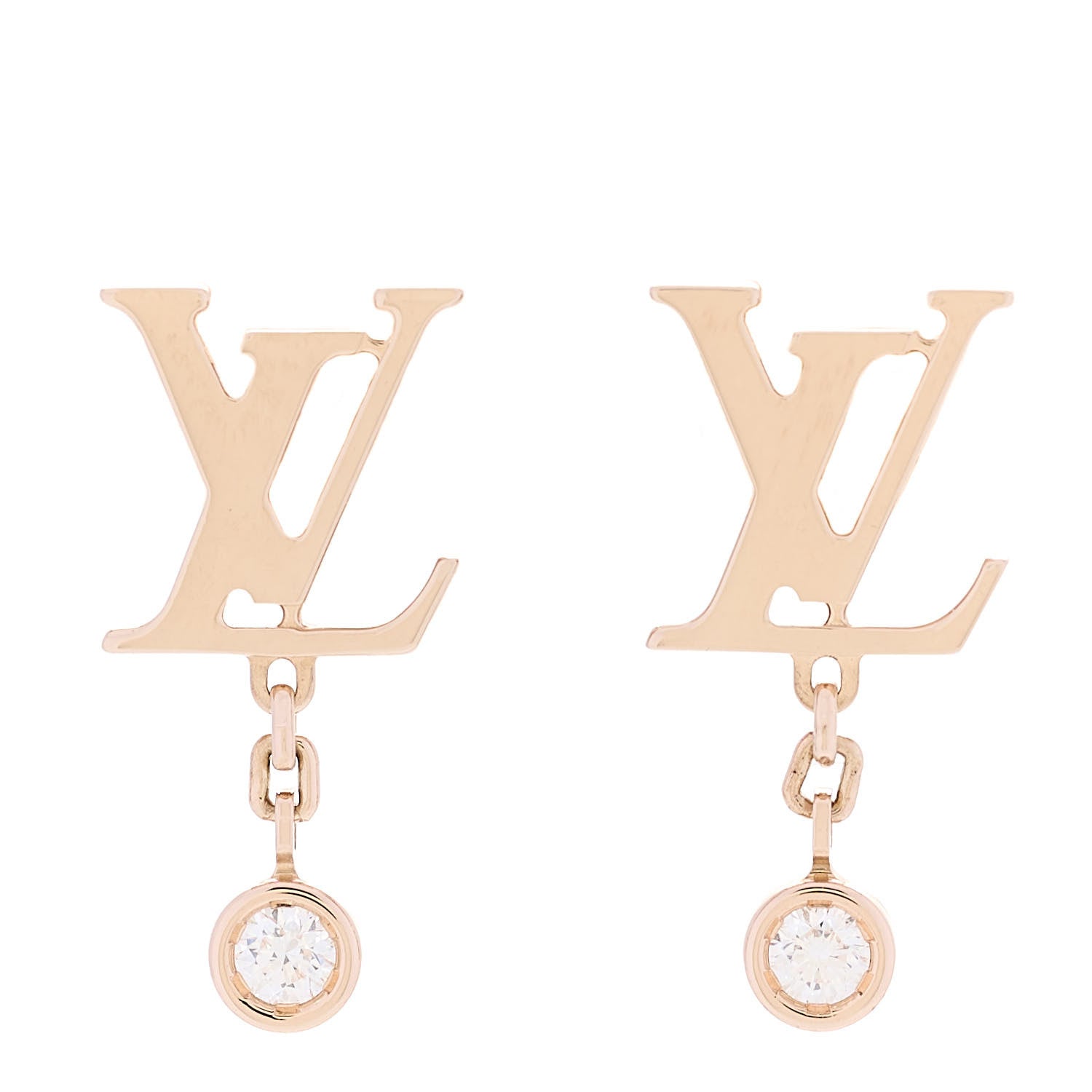 18K Pink Gold Diamond Idylle Blossom LV Stud Earrings