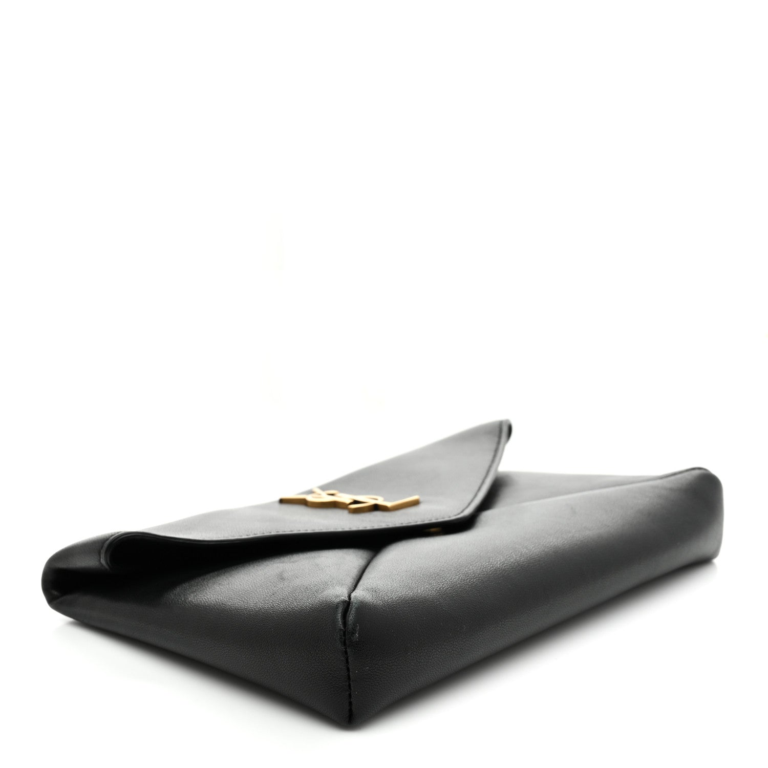Lambskin Small Cassandre Envelope Pouch Black
