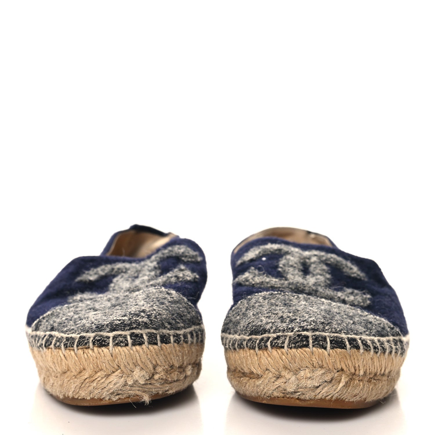 Velvet Tweed CC Espadrilles 36 Navy Grey