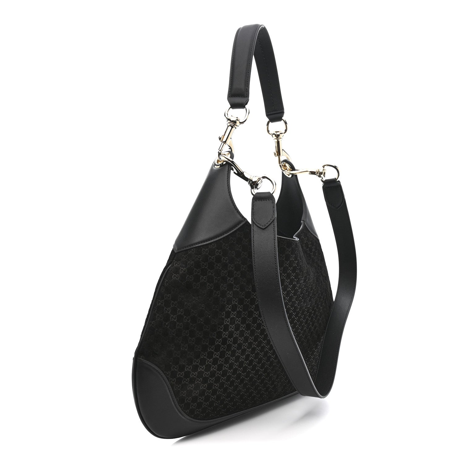 Suede Micro GG Calfskin B Medium Shoulder Bag  Arabella Black