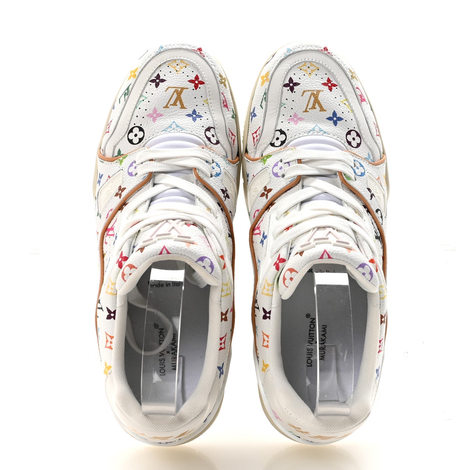 LV X TM Calfskin Monogram Multicolor Womens LV Trainer Sneakers 39 White