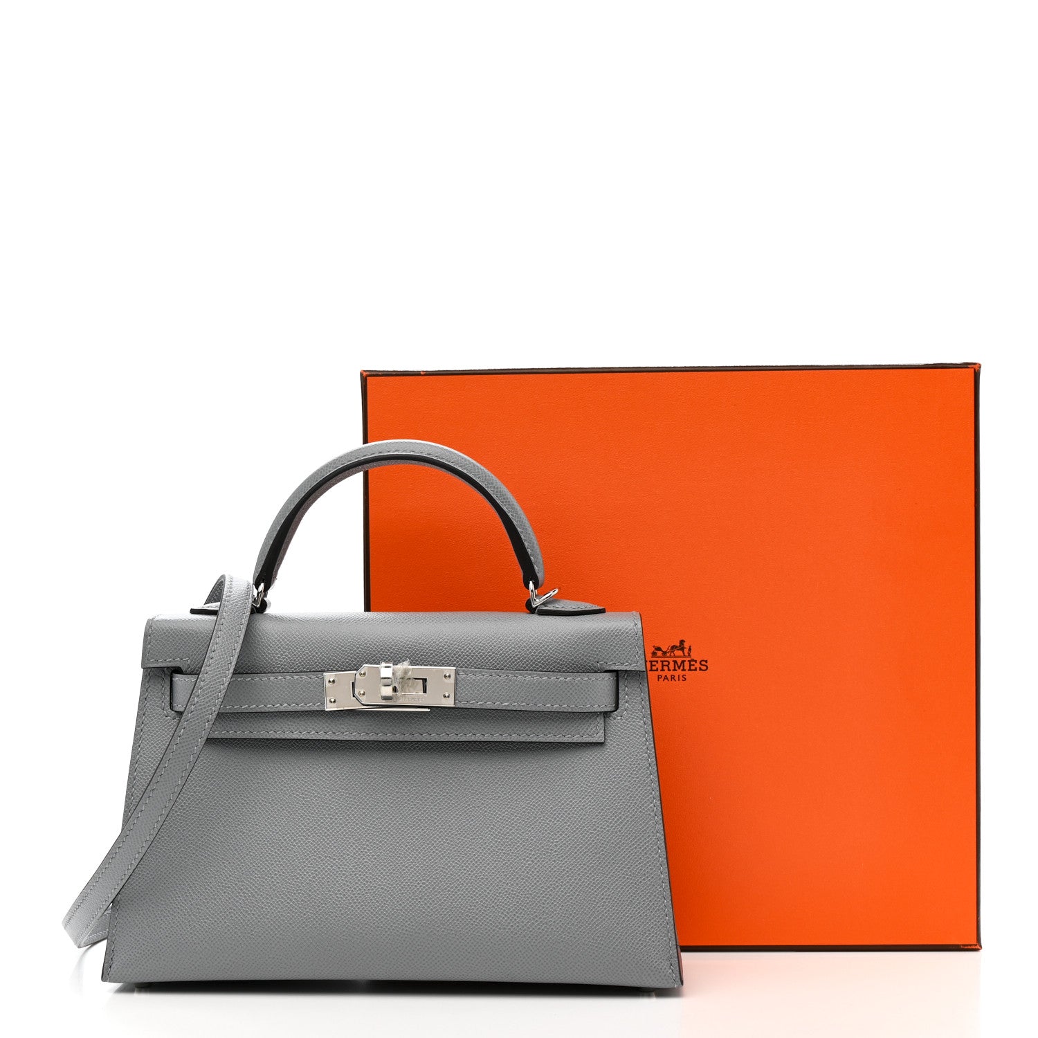 Madame Calfskin Mini Kelly Sellier 20 Gris Pantin