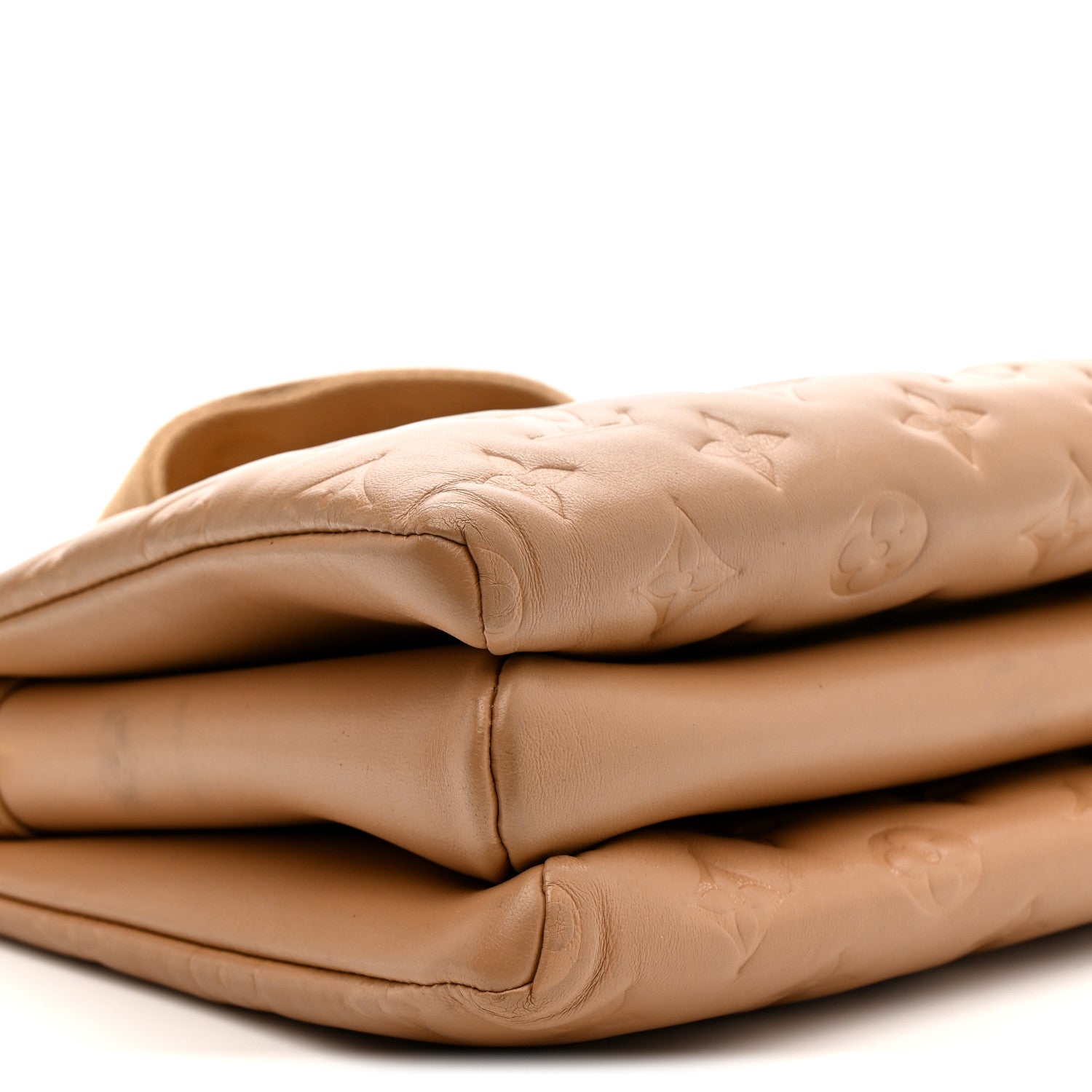 Lambskin Embossed Monogram Coussin PM Camel