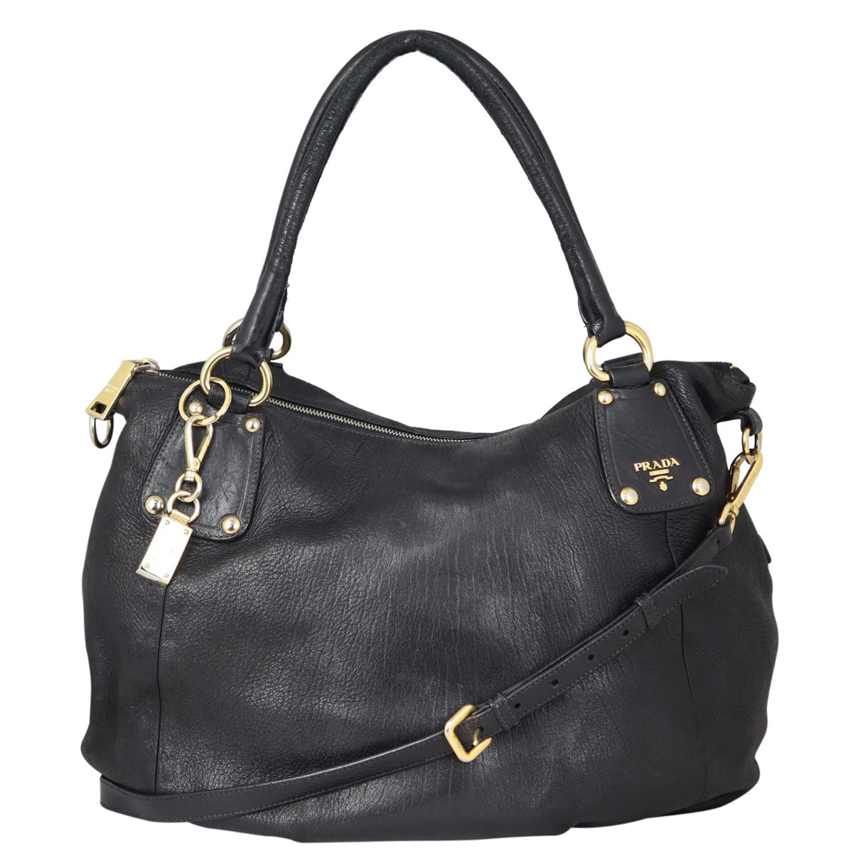 Prada Cervo Shine Two Way Tote