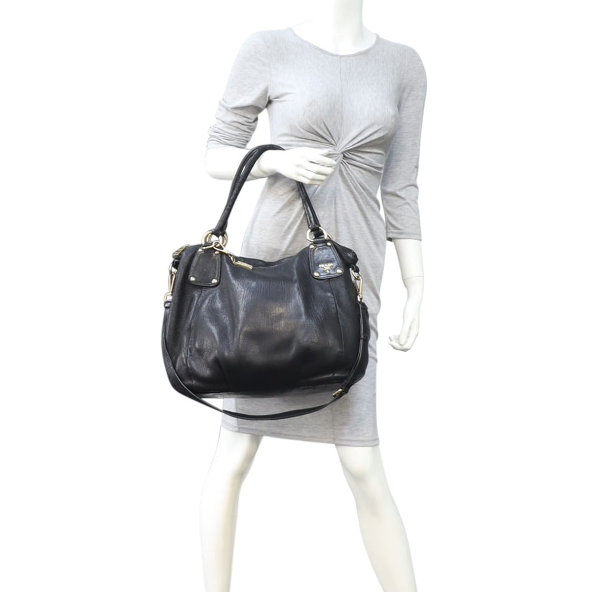 Prada Cervo Shine Two Way Tote