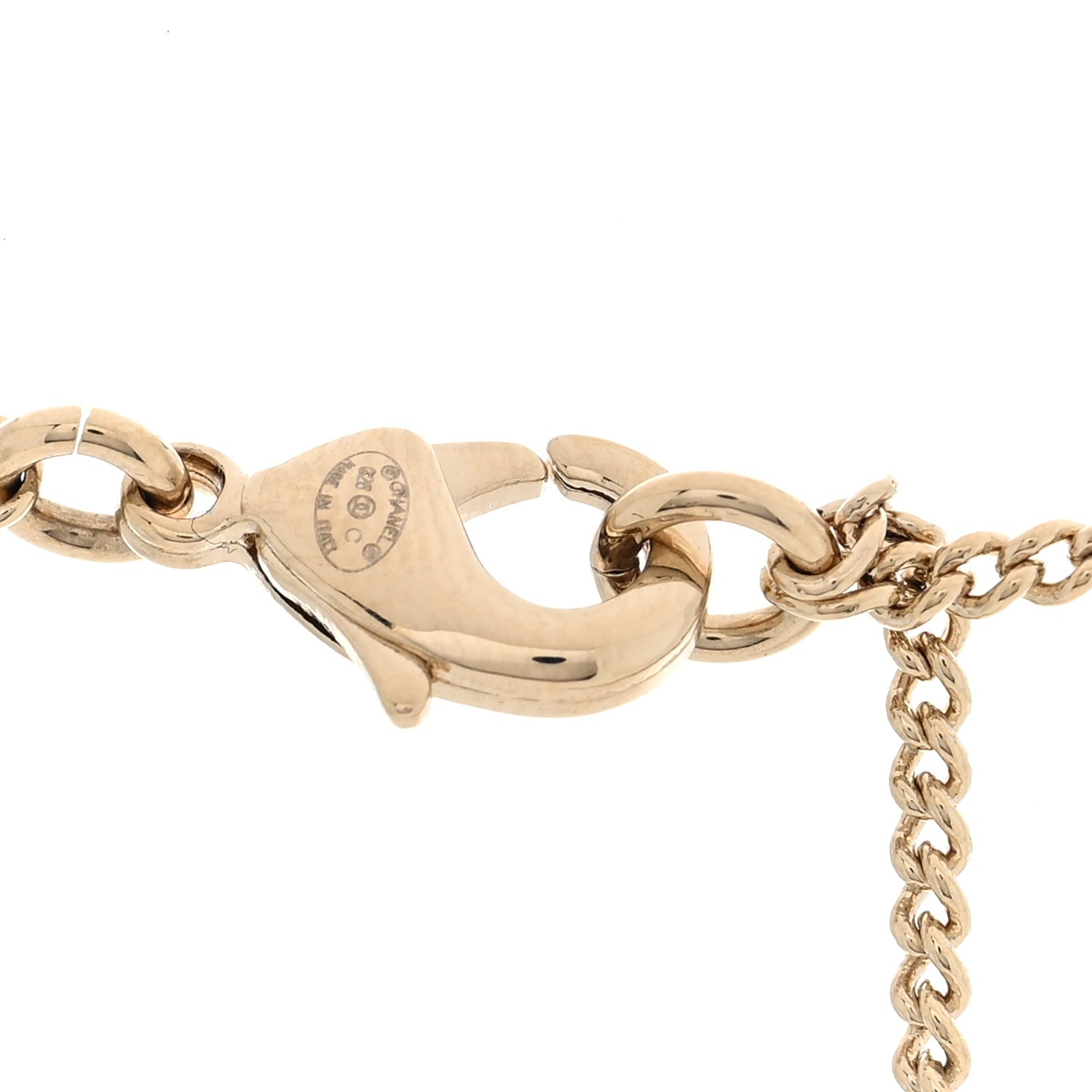 Pearl Crystal CC Deer Long Necklace Gold Green