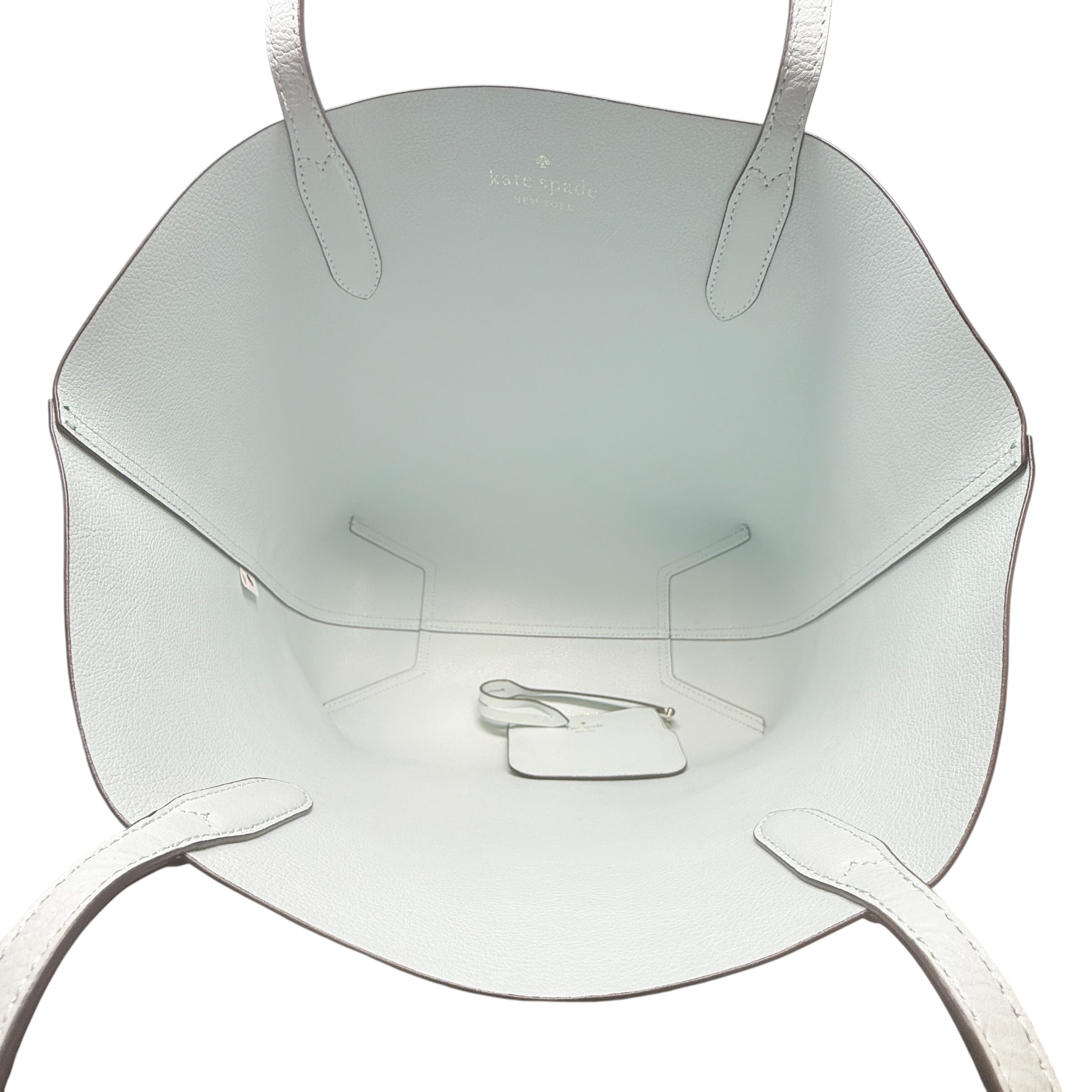 Ava Reversible Tote In Fig Leaf/Mint Refined Grain Leather Designer By Kate Spade, Size: Large