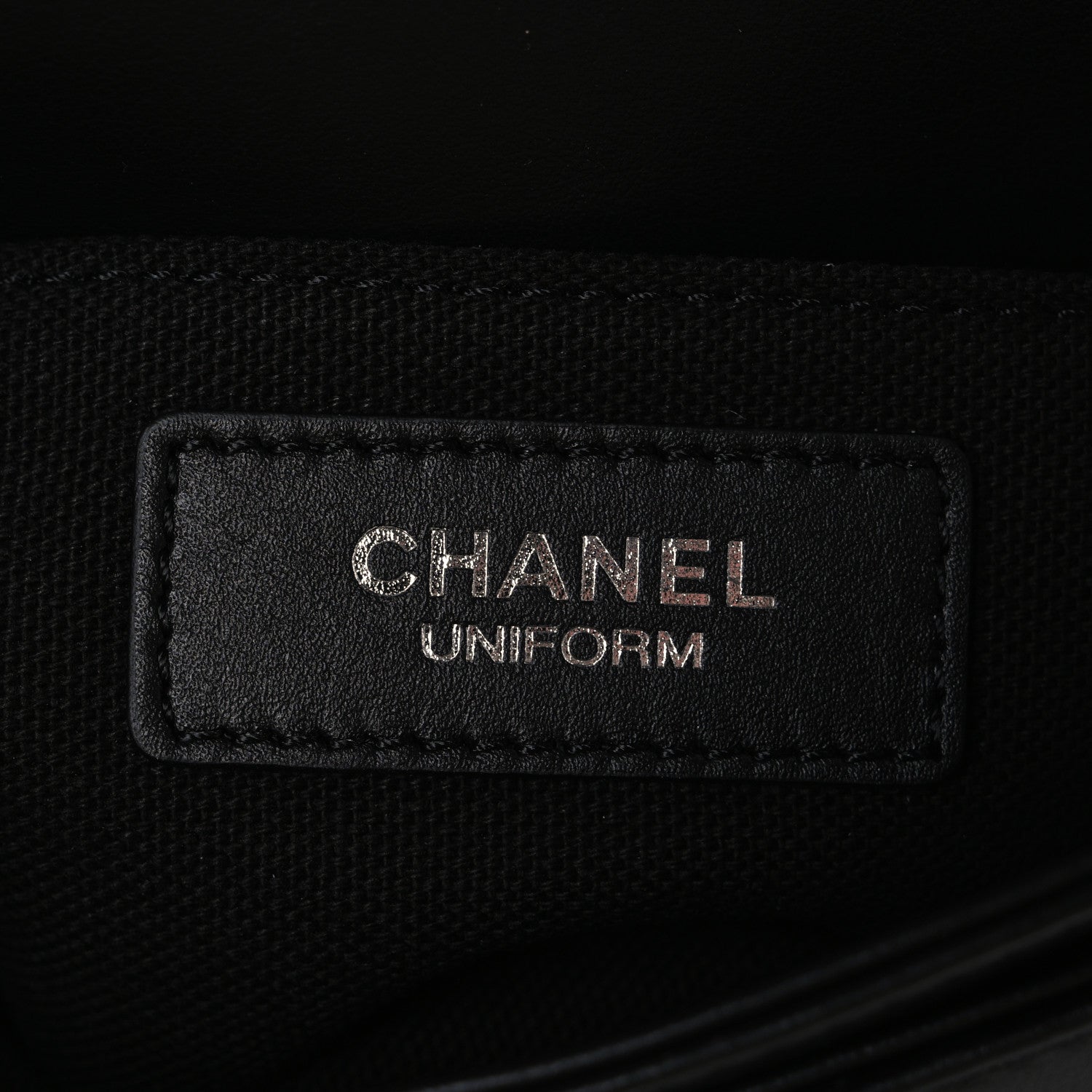 Calfskin Quilted CC Uniform Flap Belt Bag Black