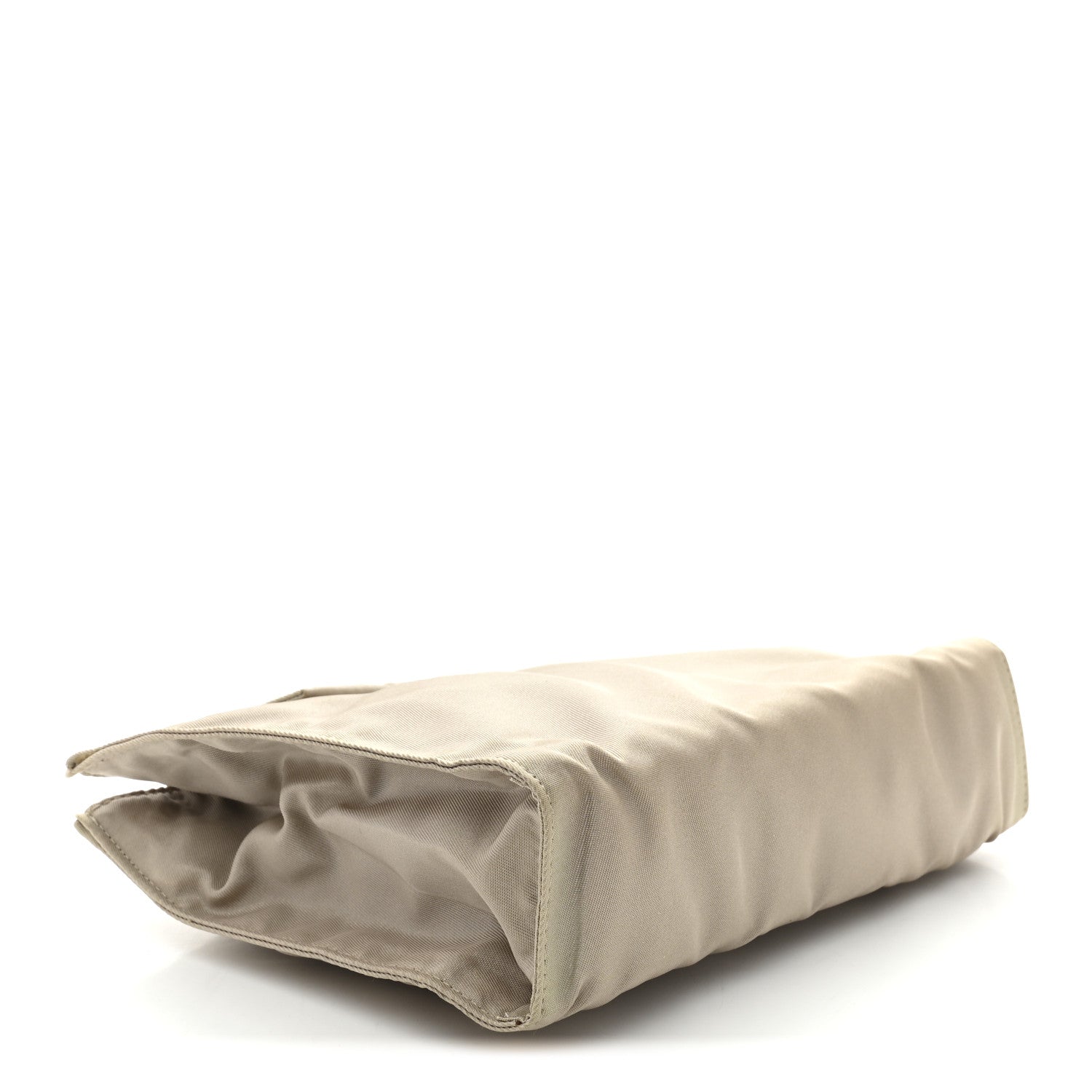 Satin Logo Clutch Sabbia