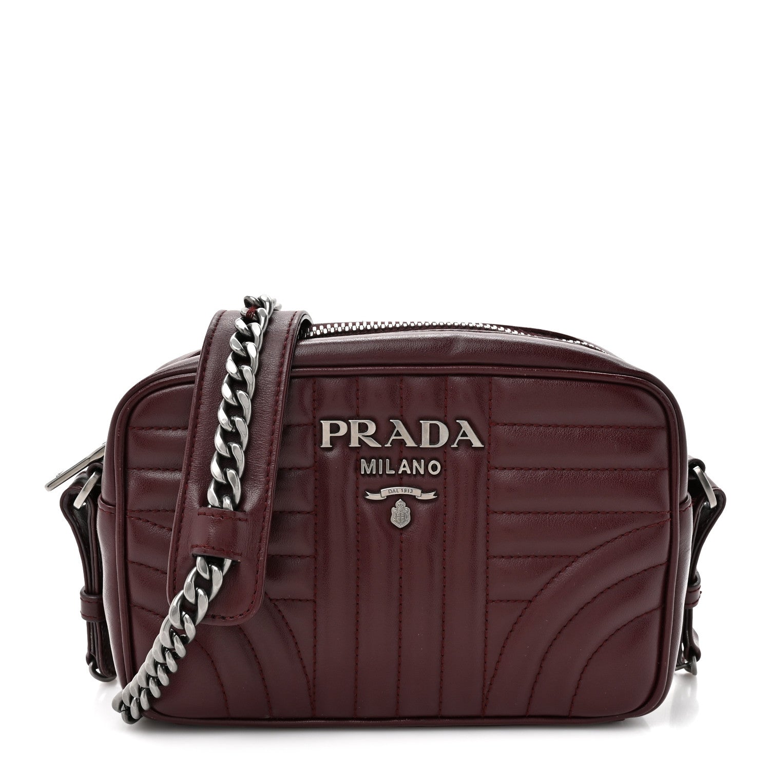 Soft Calfskin Impunture Diagramme Small Camera Bag Granato