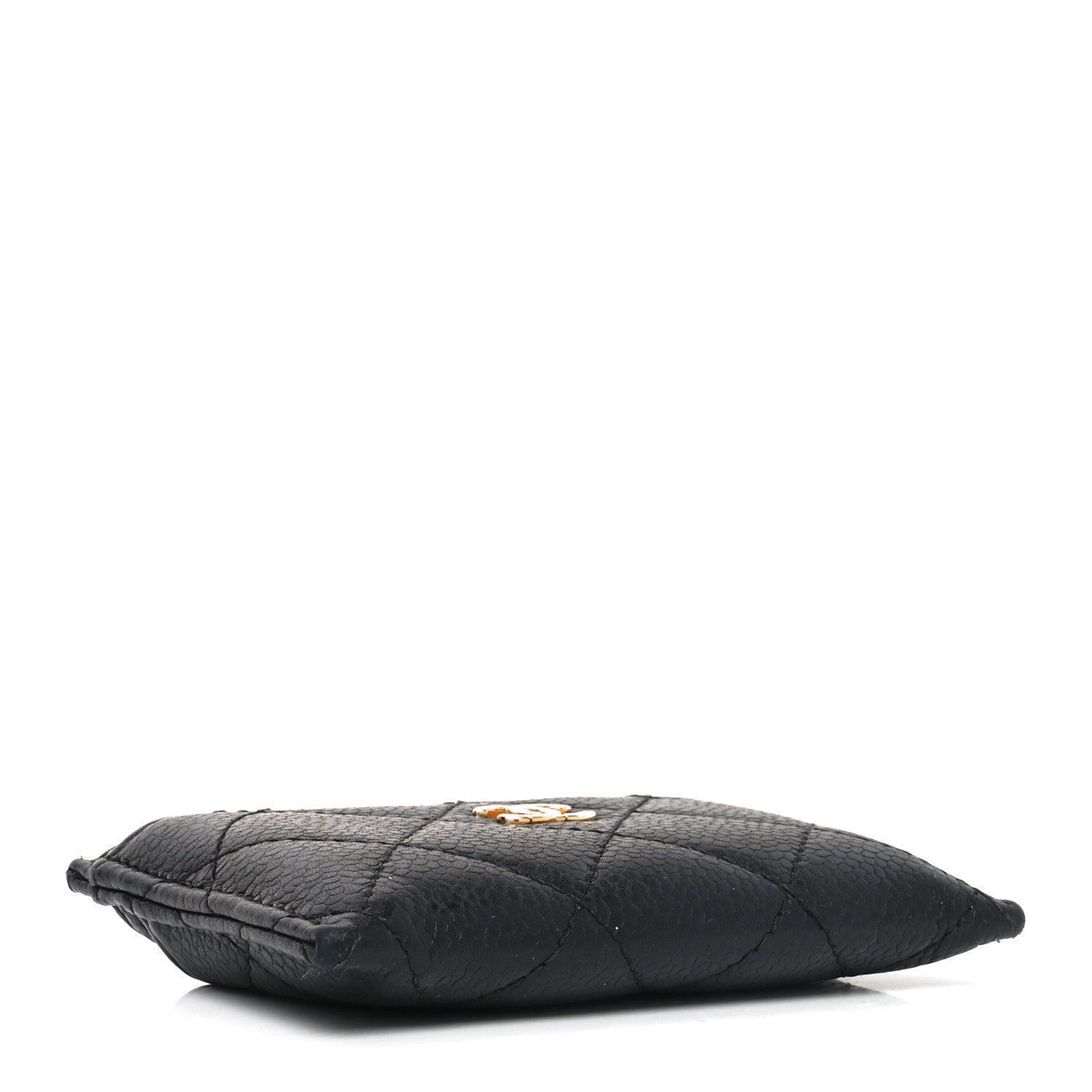 Caviar Quilted Card Holder Black