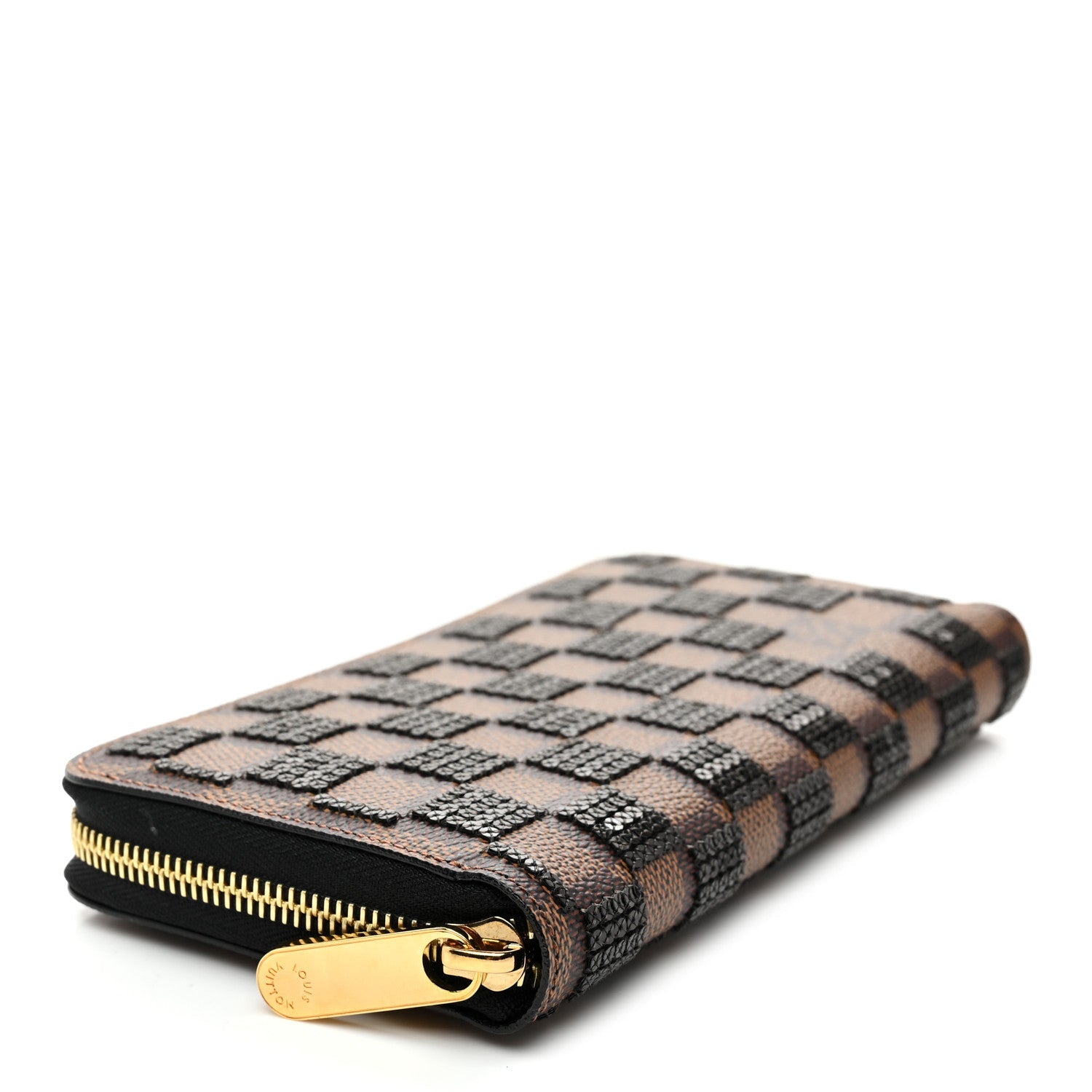 Damier Paillettes Zippy Wallet Black