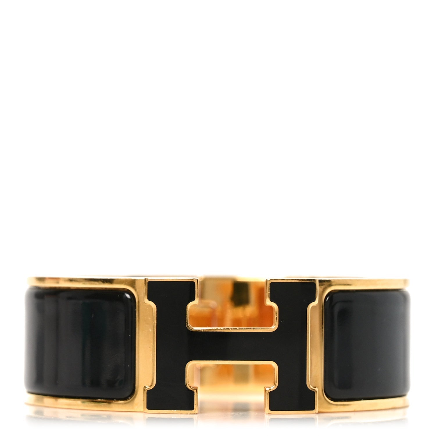 Enamel Wide Clic Clac H Bracelet Black