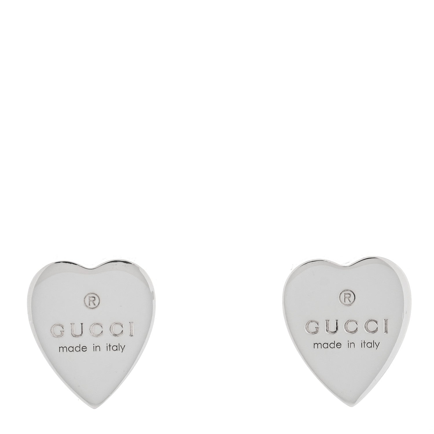 Sterling Silver Trademark Heart Stud Earrings