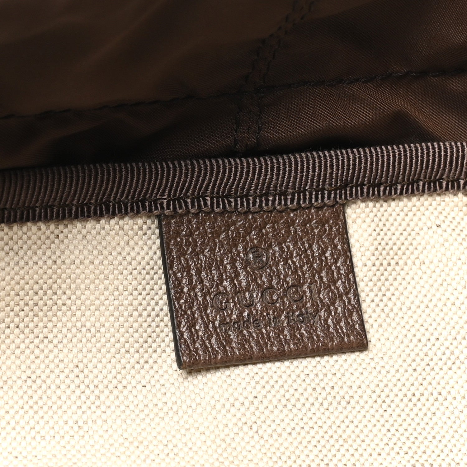 GG Supreme Monogram Medium Ophidia Double Buckle Backpack Brown