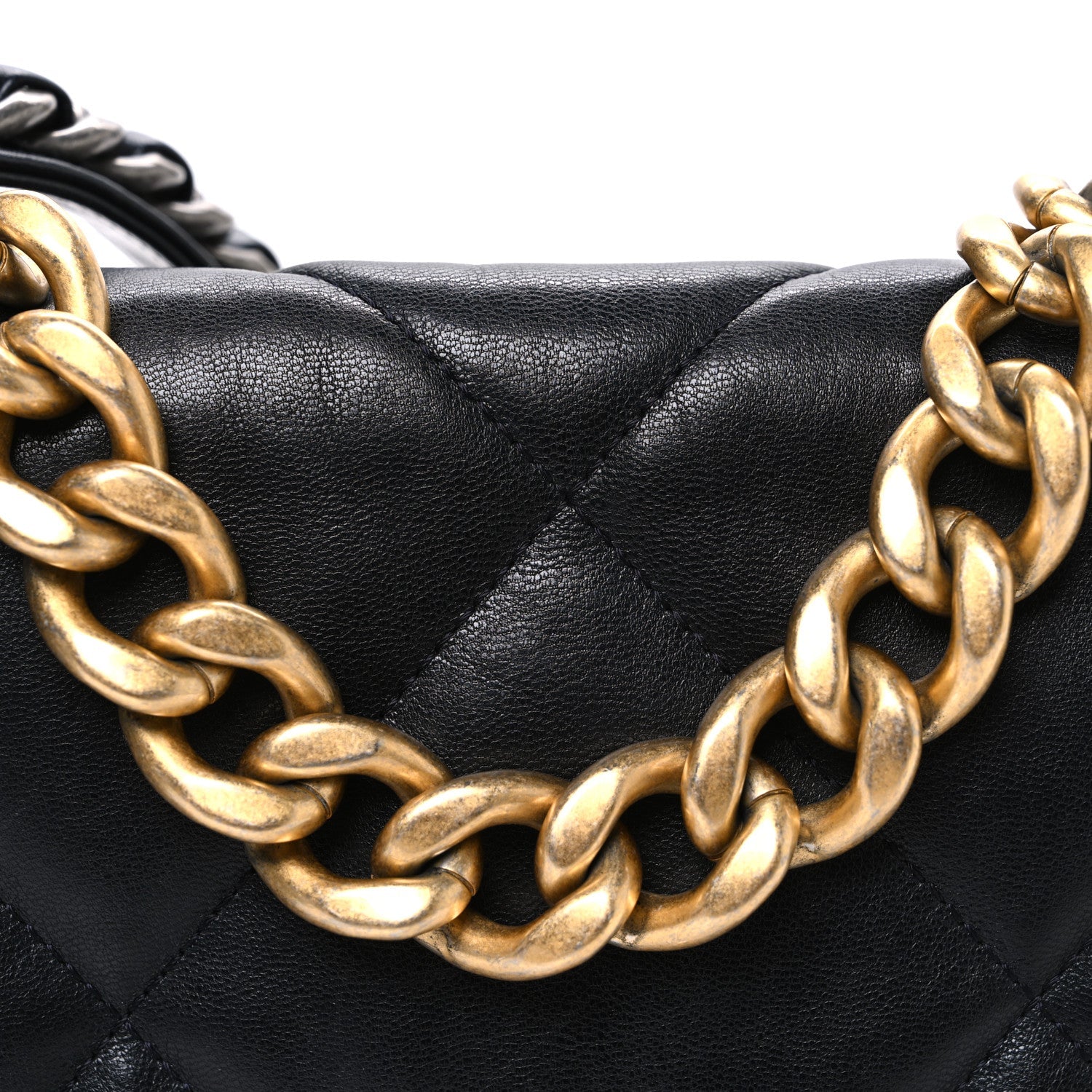 Lambskin Quilted Large Chanel 19 Flap Black