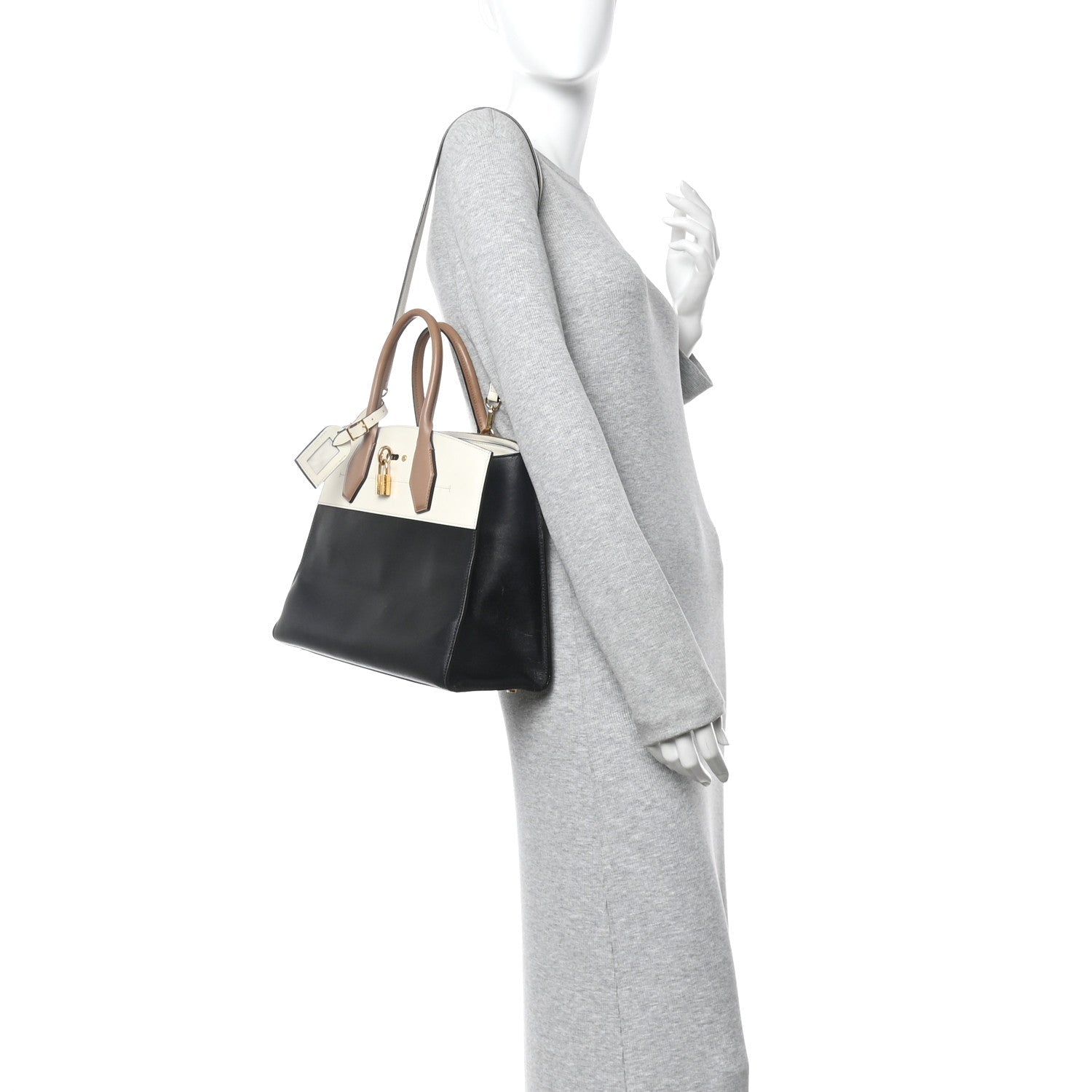 Taurillon City Steamer MM Creme Beige Black