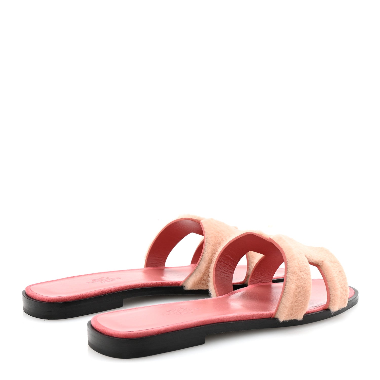 Mink Fur Oran Sandals 36 Blush Gris Fume