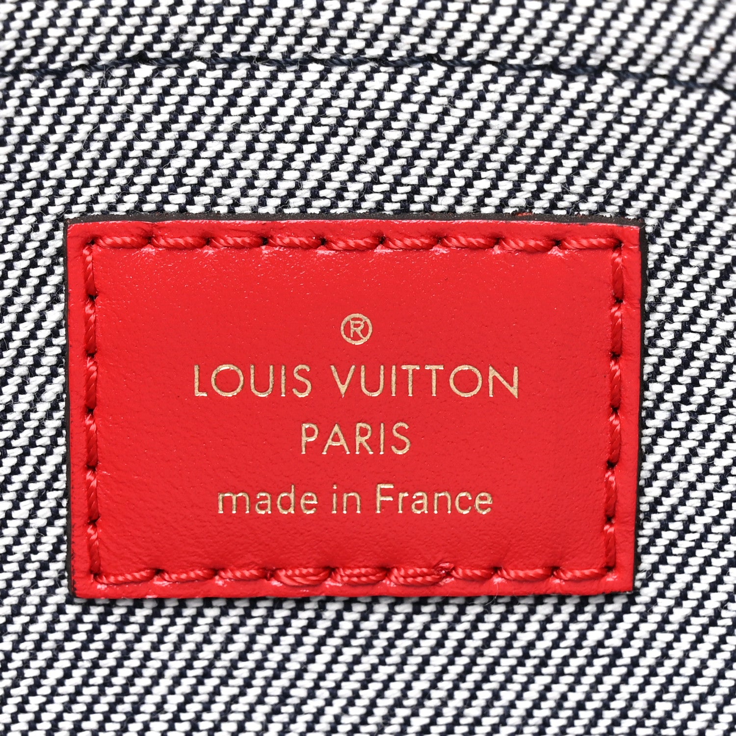 Denim Damier Monogram Patchwork Multi Pochette Accessories Blue Rouge