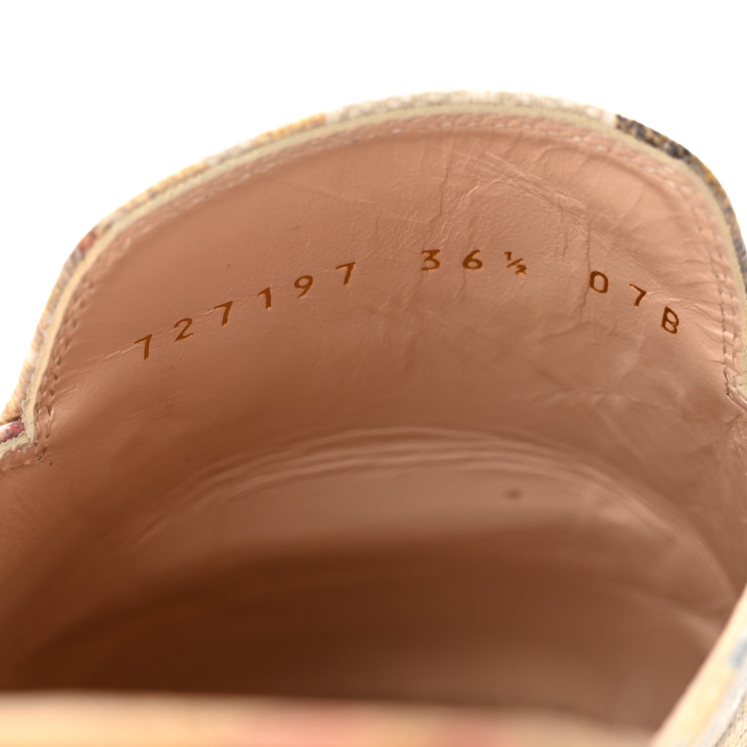 GG Supreme Monogram Malaga Kid Water Flora Womens Princetown Slippers 36.5 Beige White Multicolor Mystic White