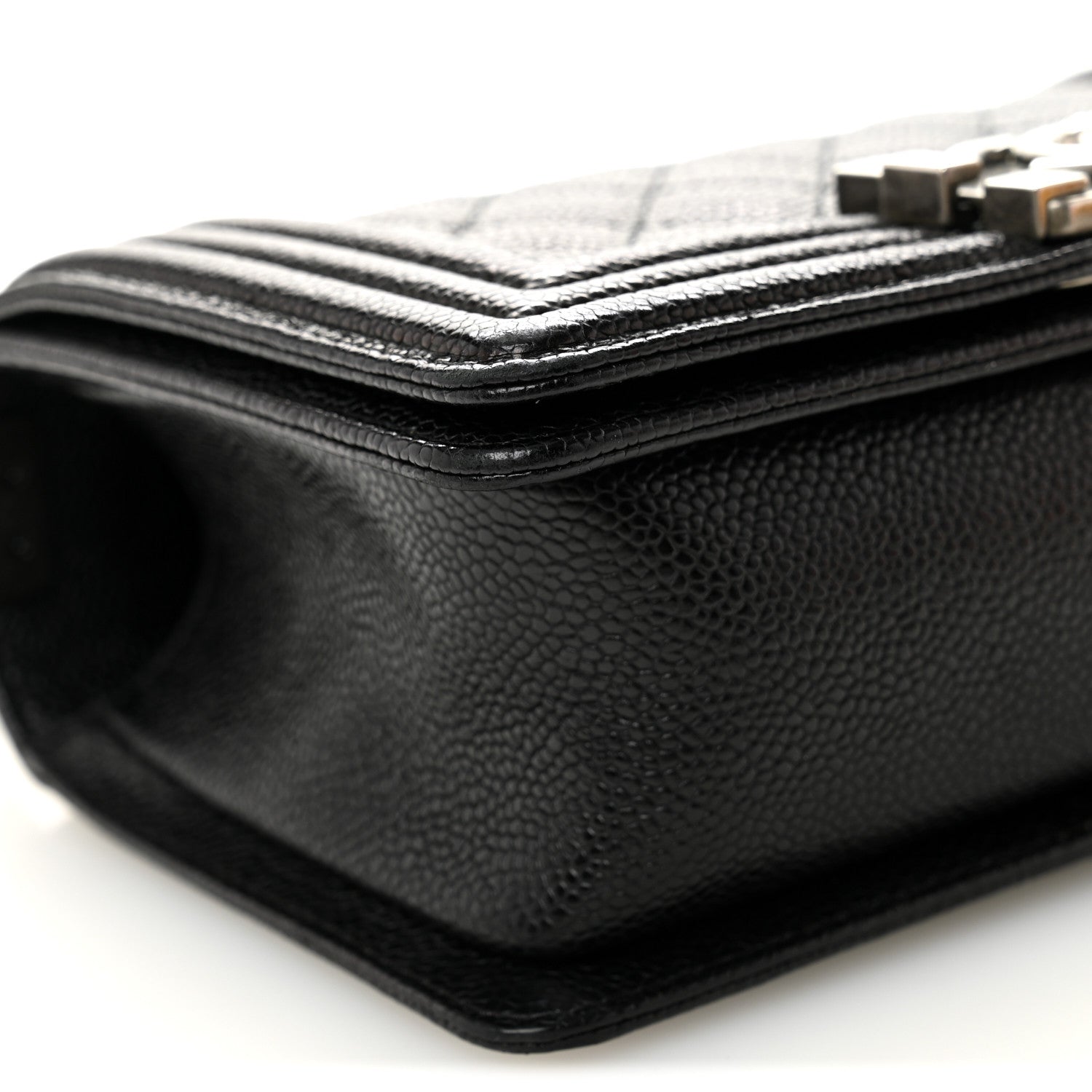 Caviar Quilted Small Boy Flap Black