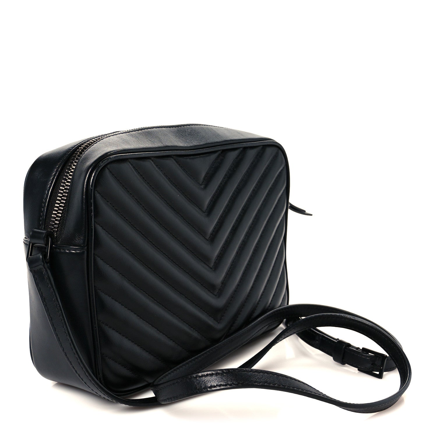 Calfskin Matelasse Monogram Monochrome Lou Camera Bag Black