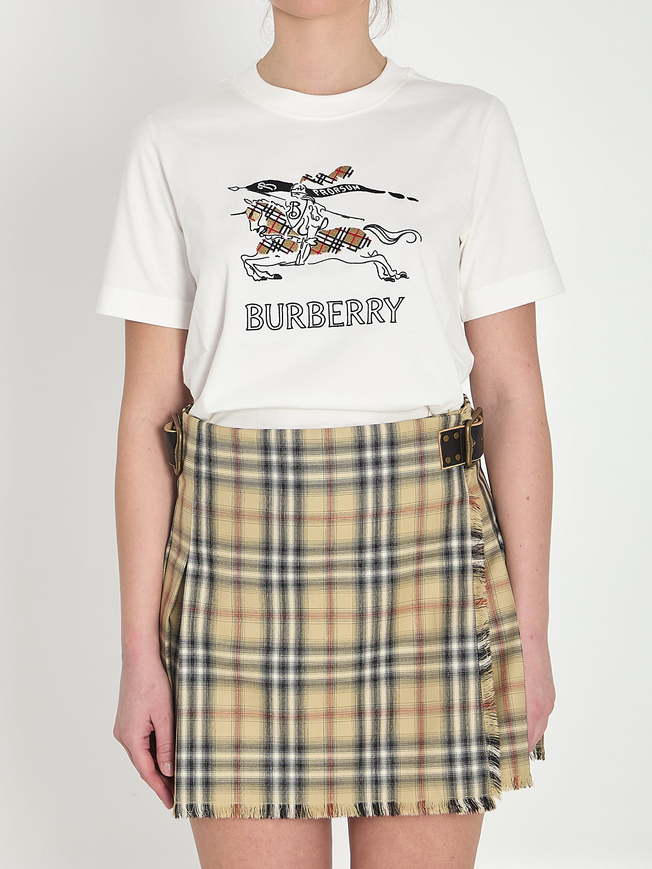 check cotton t-shirt