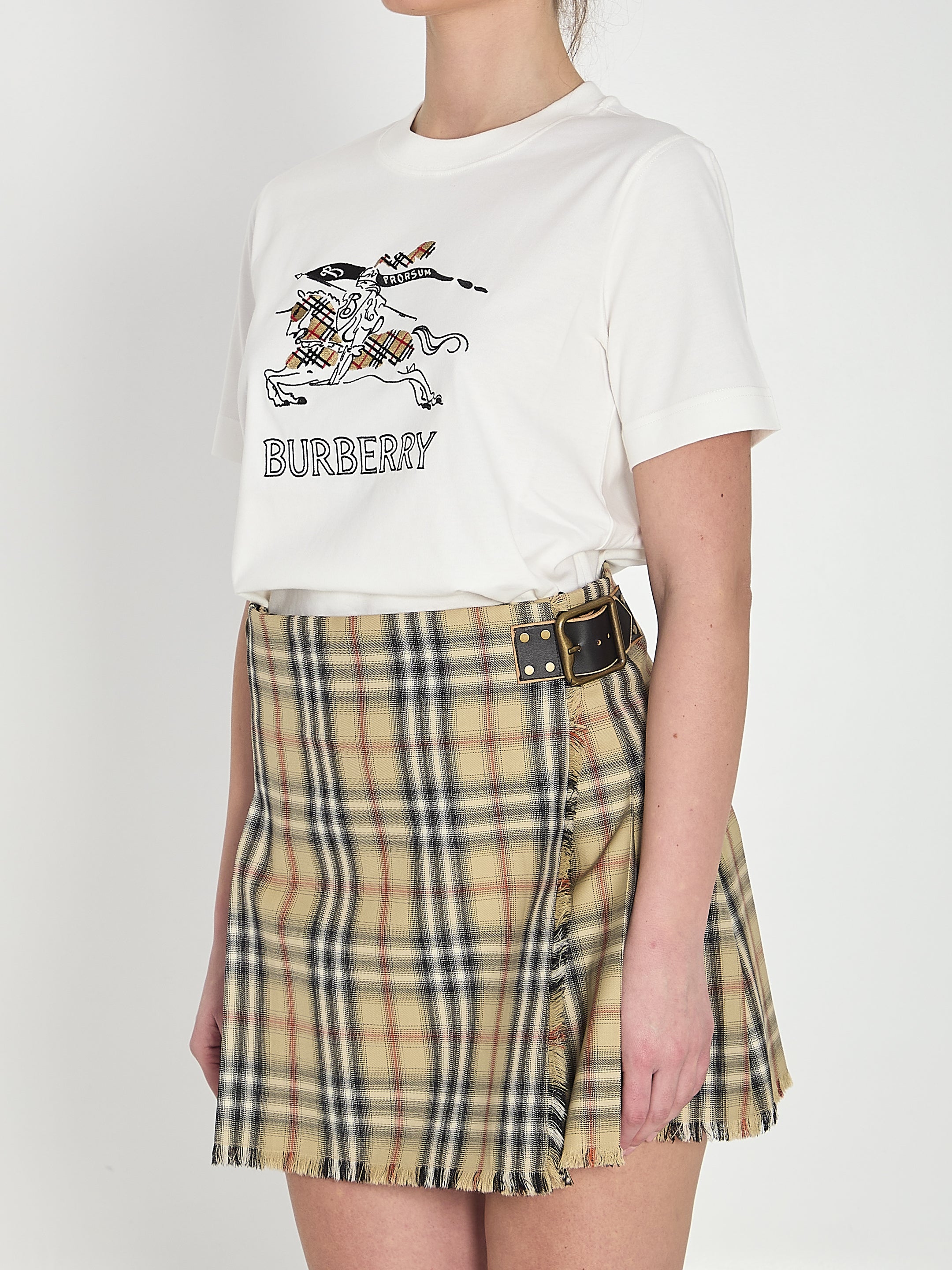 check cotton t-shirt