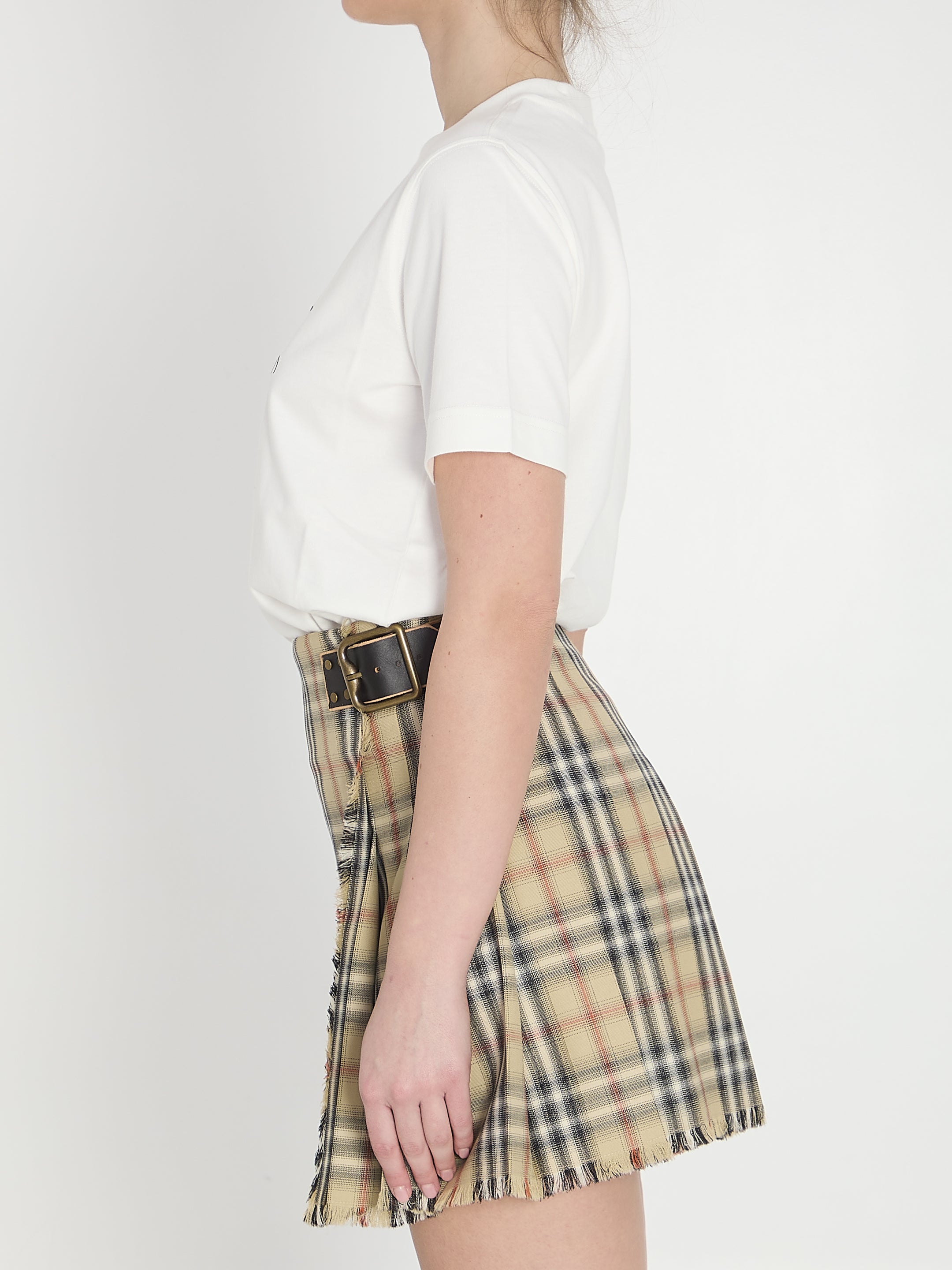 check cotton t-shirt