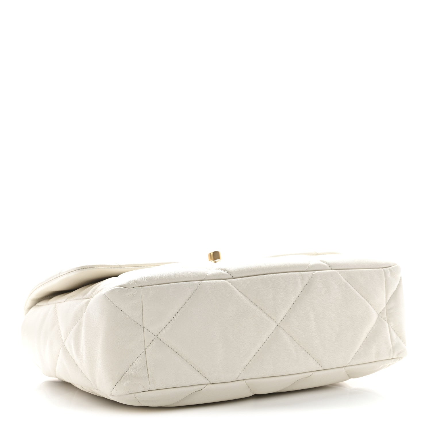 Goatskin Quilted Large Chanel 19 Flap White