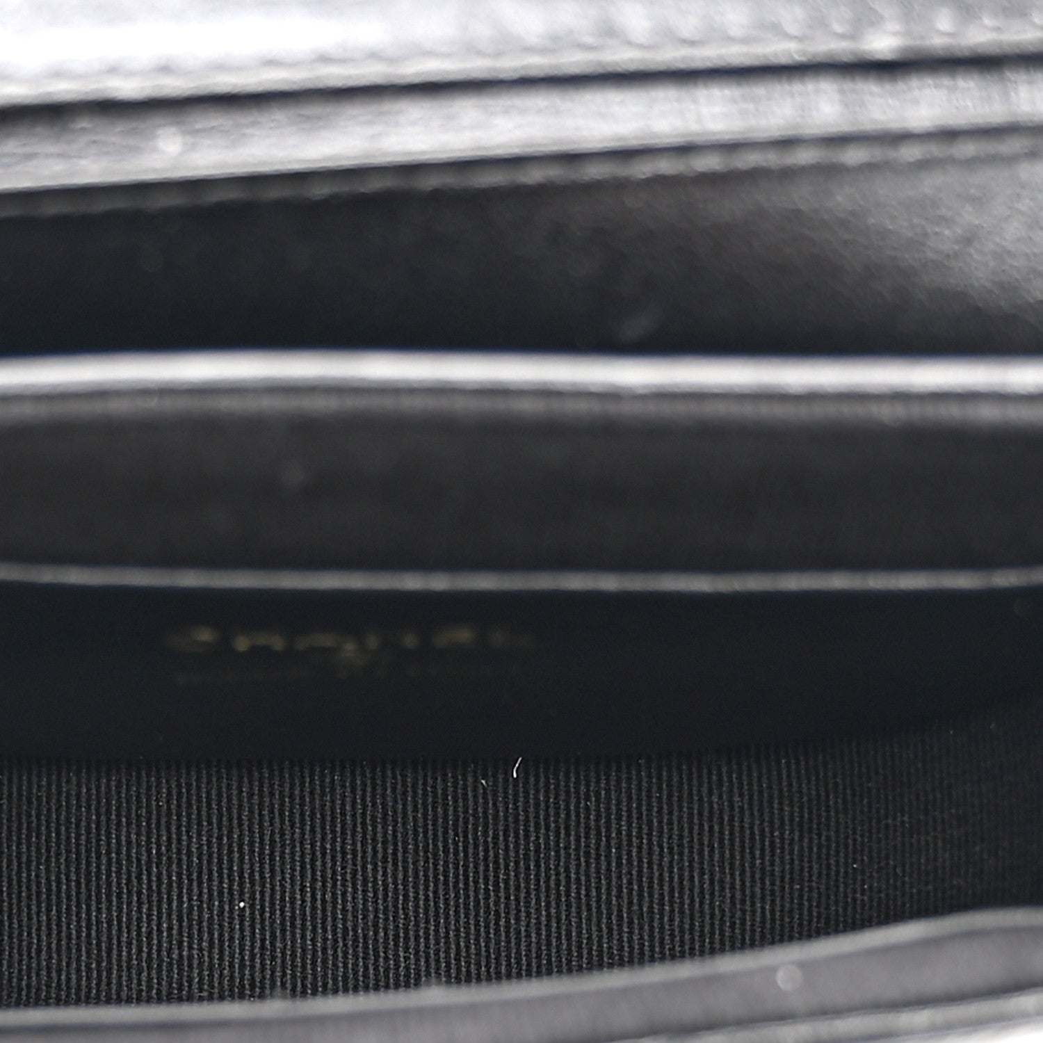 Shiny Aged Calfskin Quilted Mini Top Handle Clutch With Chain Black