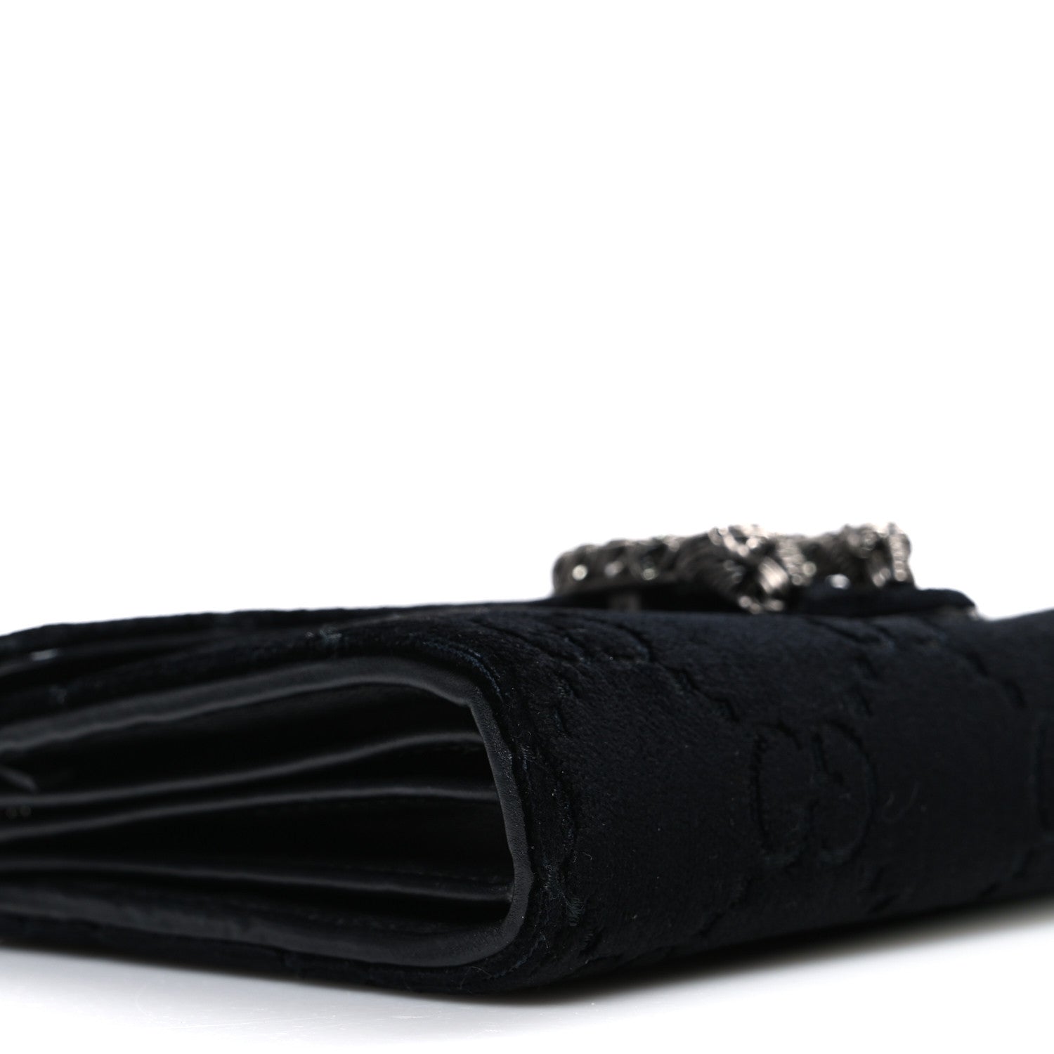 Velvet GG Monogram Mini Dionysus Chain Wallet Black