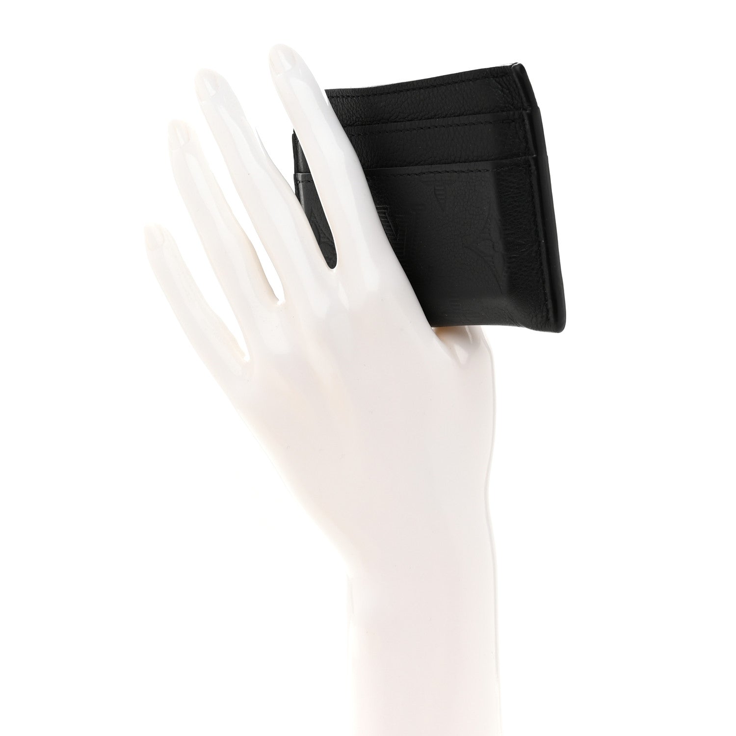 Calfskin Monogram Shadow Double Card Holder Black