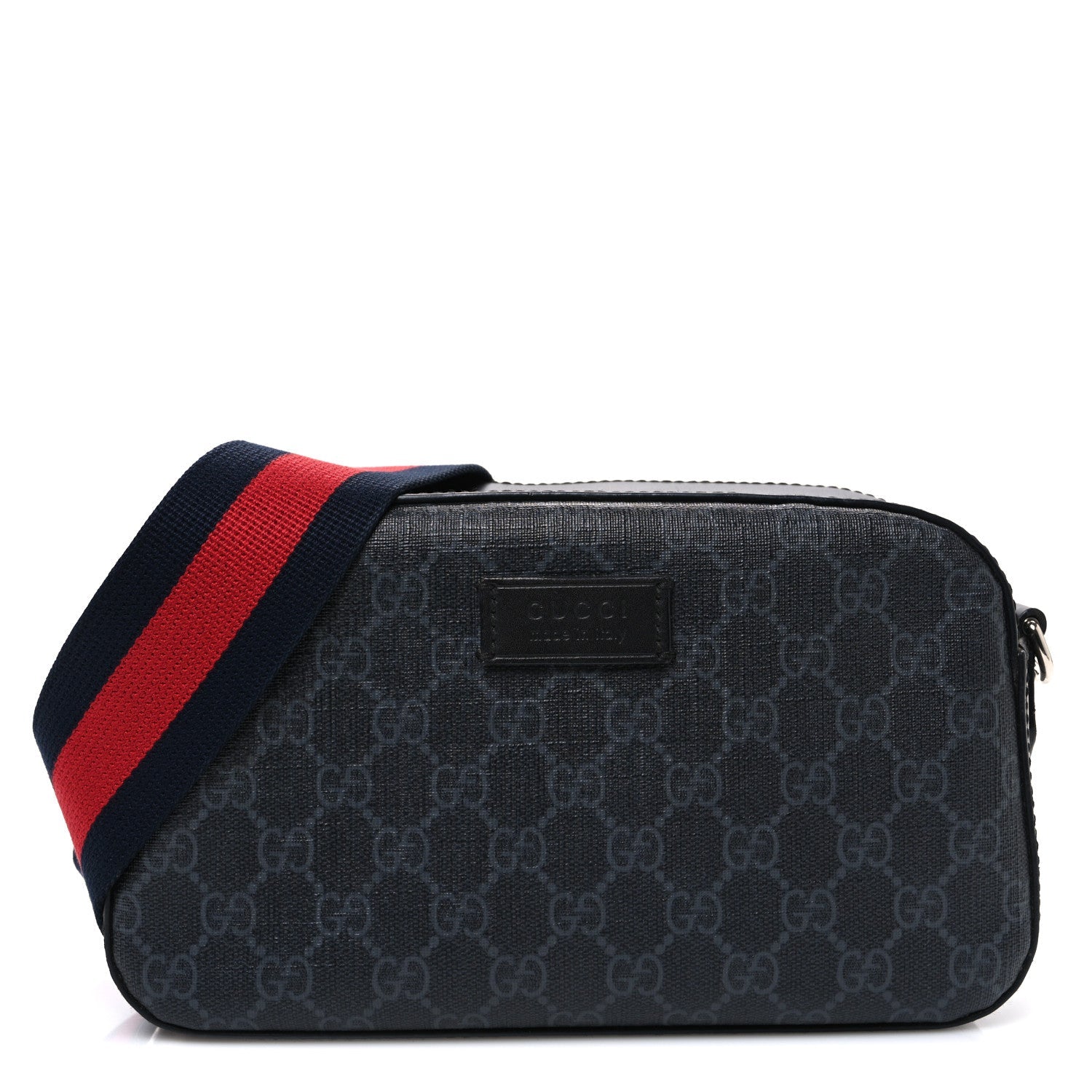 GG Supreme Monogram Web Shoulder Bag Black Grey