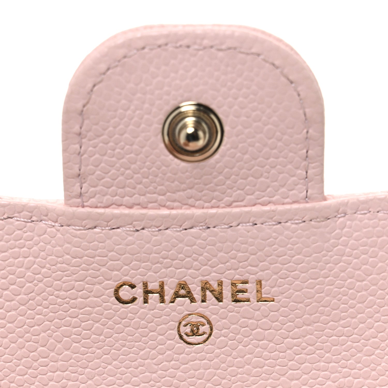 Caviar Quilted Compact Flap Wallet Light Pink