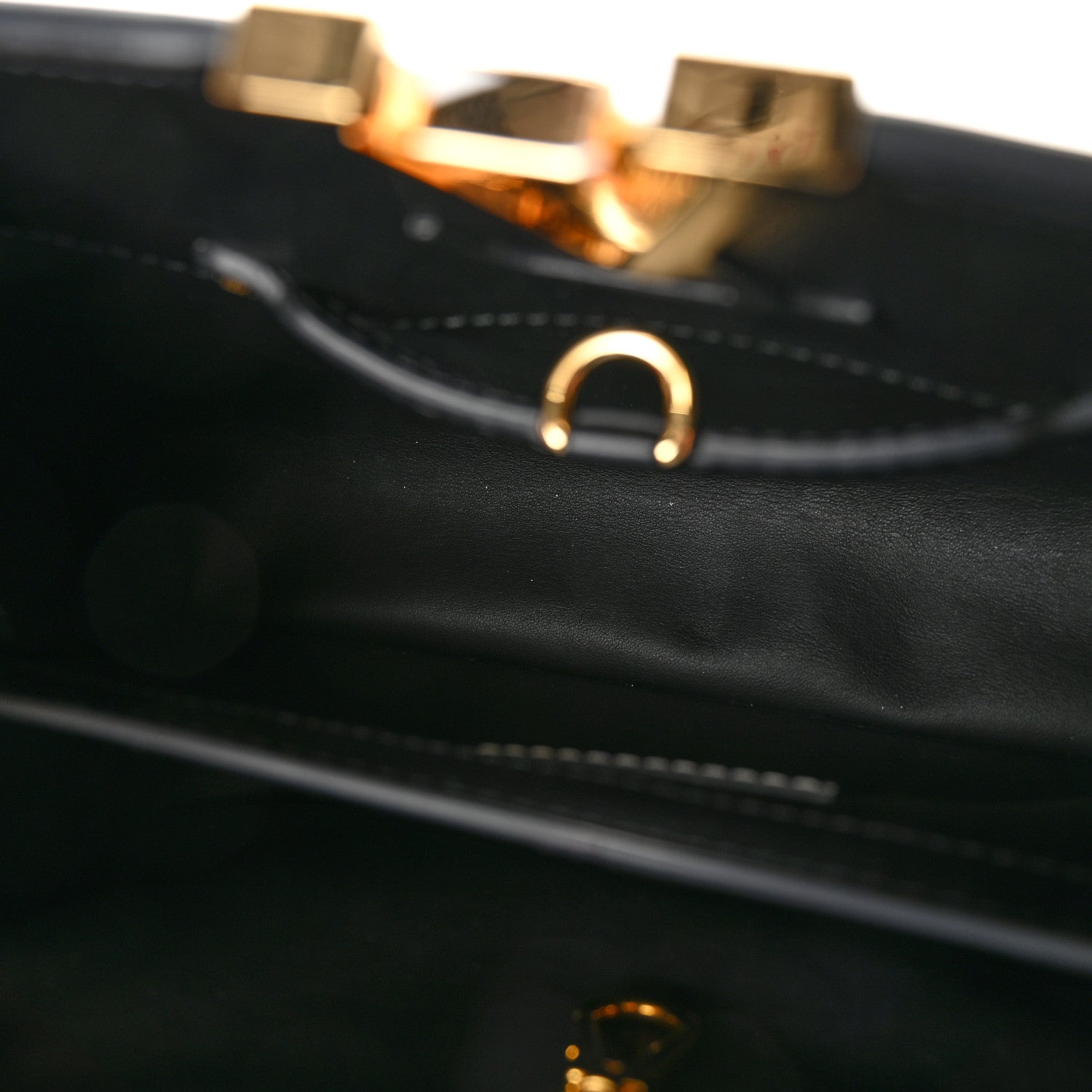 X FORNASETTI Calfskin Fornasetti Capucines MM Gold