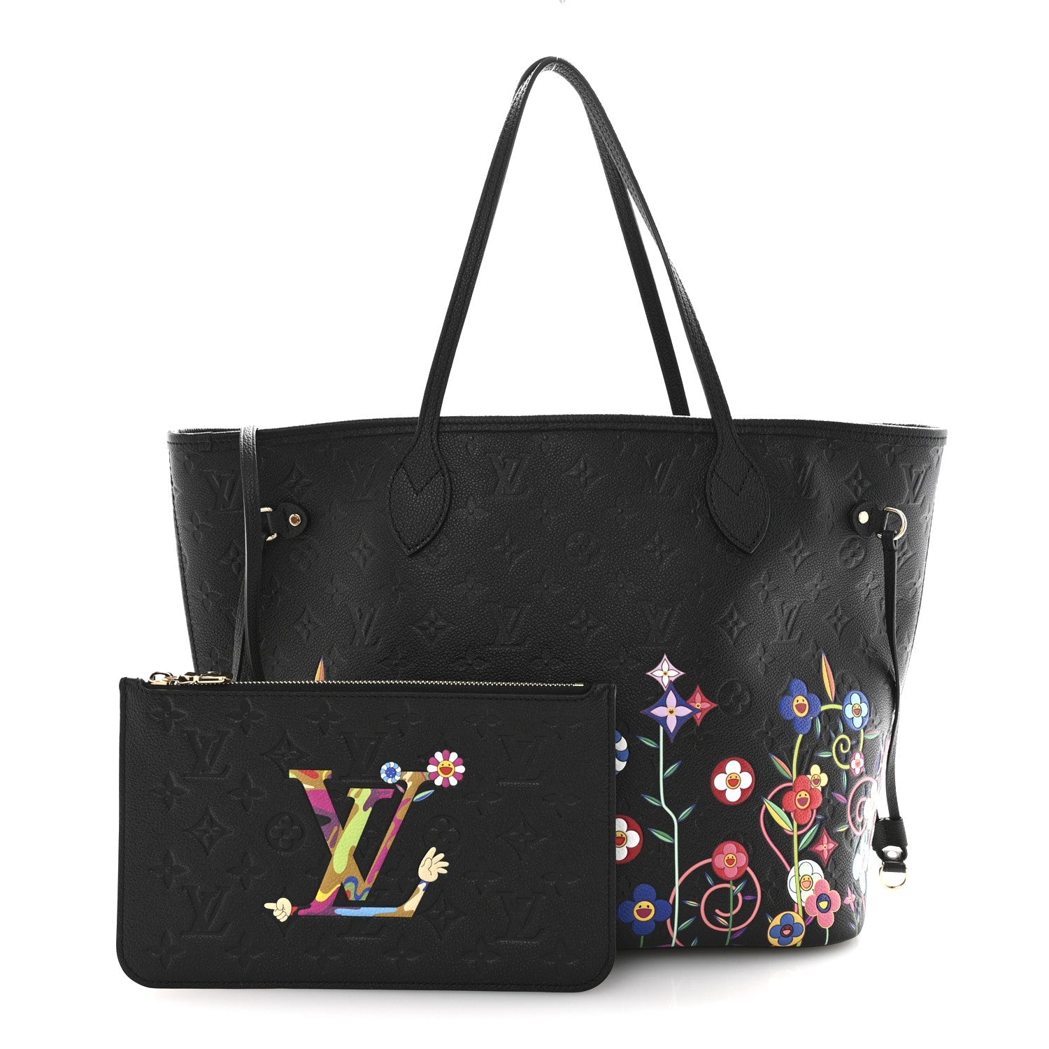 LV X TM Empreinte Flowers Neverfull MM Black