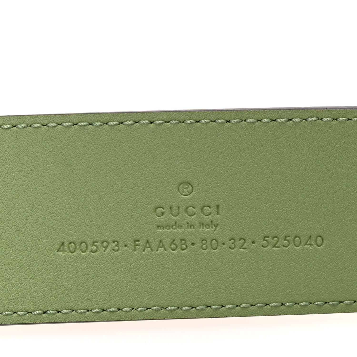 GG Supreme Monogram Plutone Calfskin Enamel Double G 40mm Belt 80 32 Beige Ebony Mystic White Salamander Green