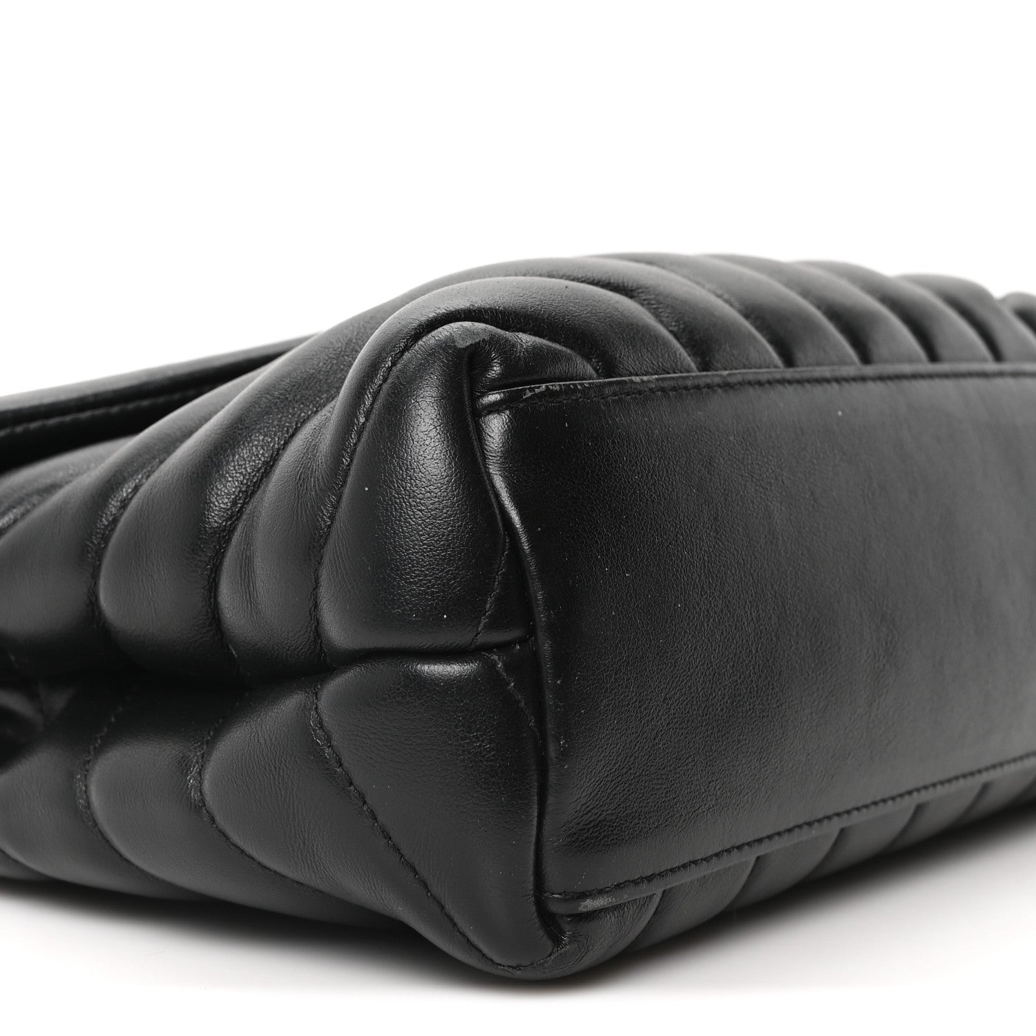 Calfskin Y Quilted Monogram Small Loulou Chain Satchel Black